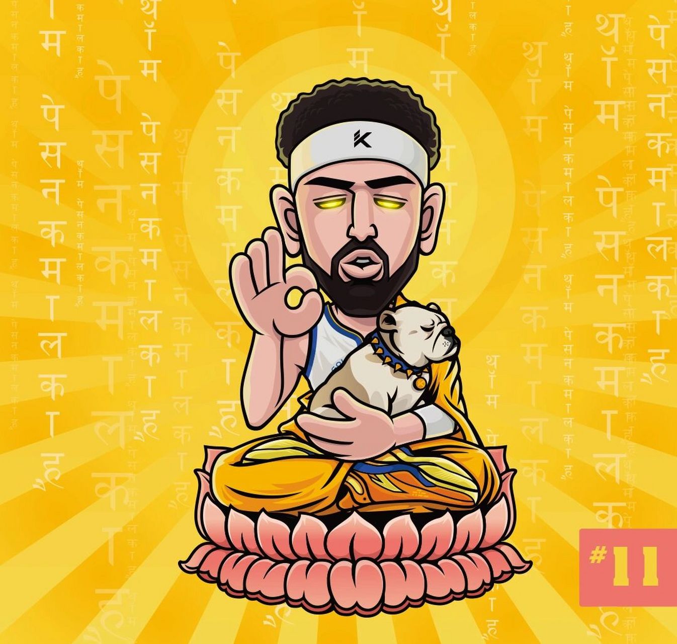 小洪叔nba l 克莱汤普森 佛光普照! 复出的时候没时间画,终于补上了.