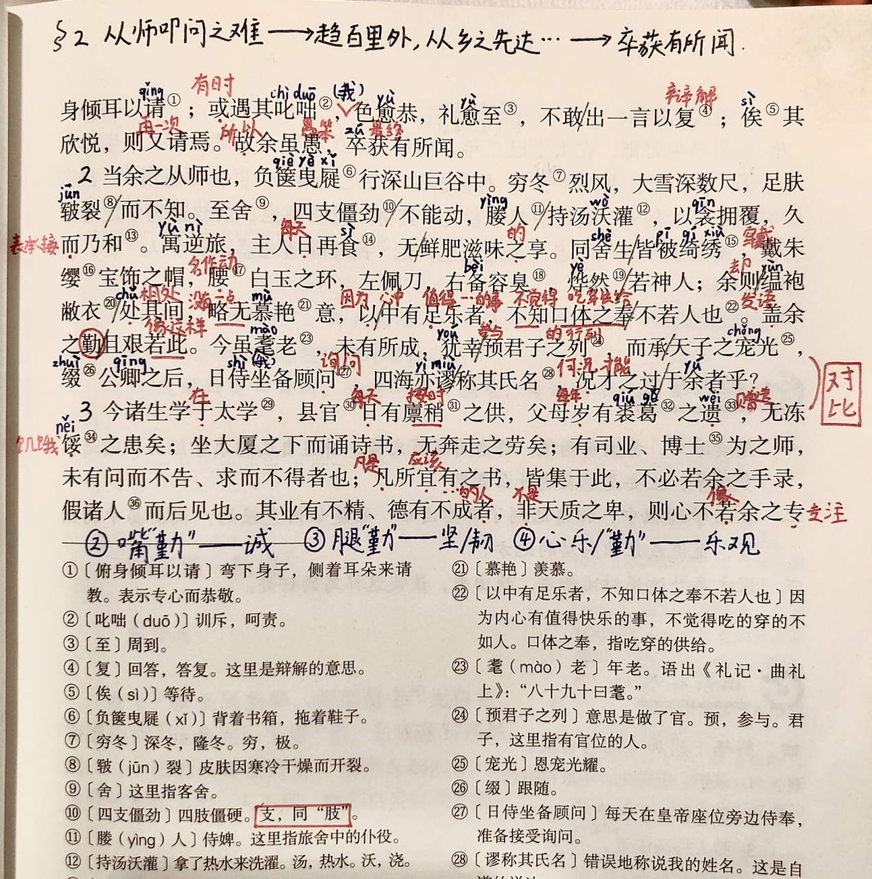 九下语文《送东阳马生序》笔记 《送东阳马生序》课堂笔记