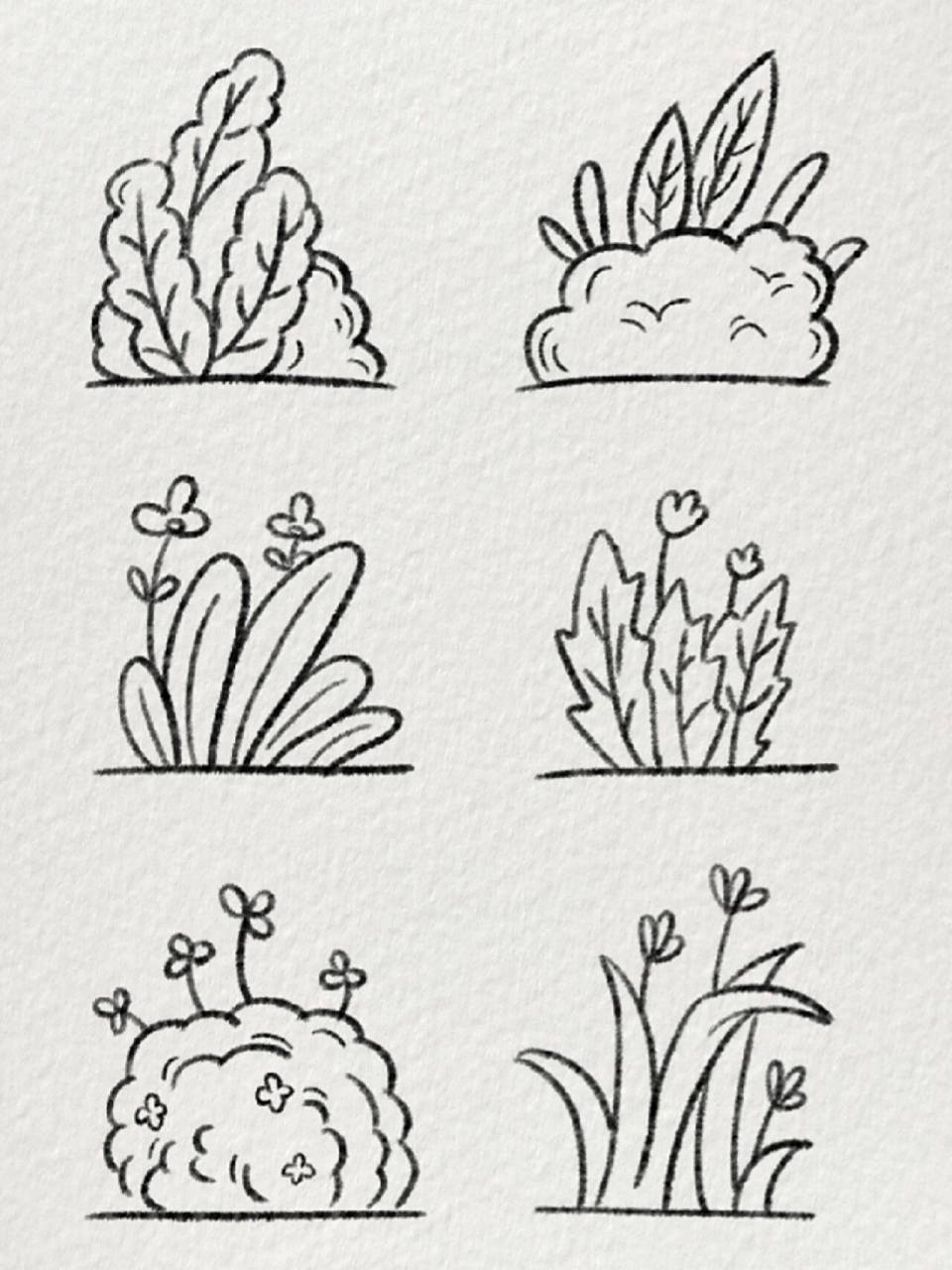 超简单的草丛简笔画|91小草也要肆意生长 简单草丛简笔画