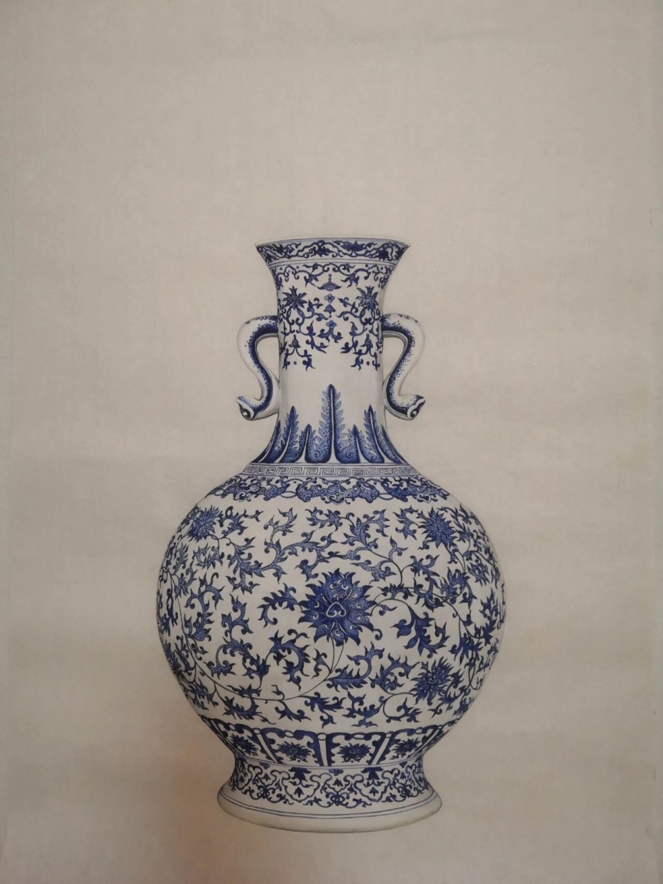 《清》青花瓷工笔画 工笔画