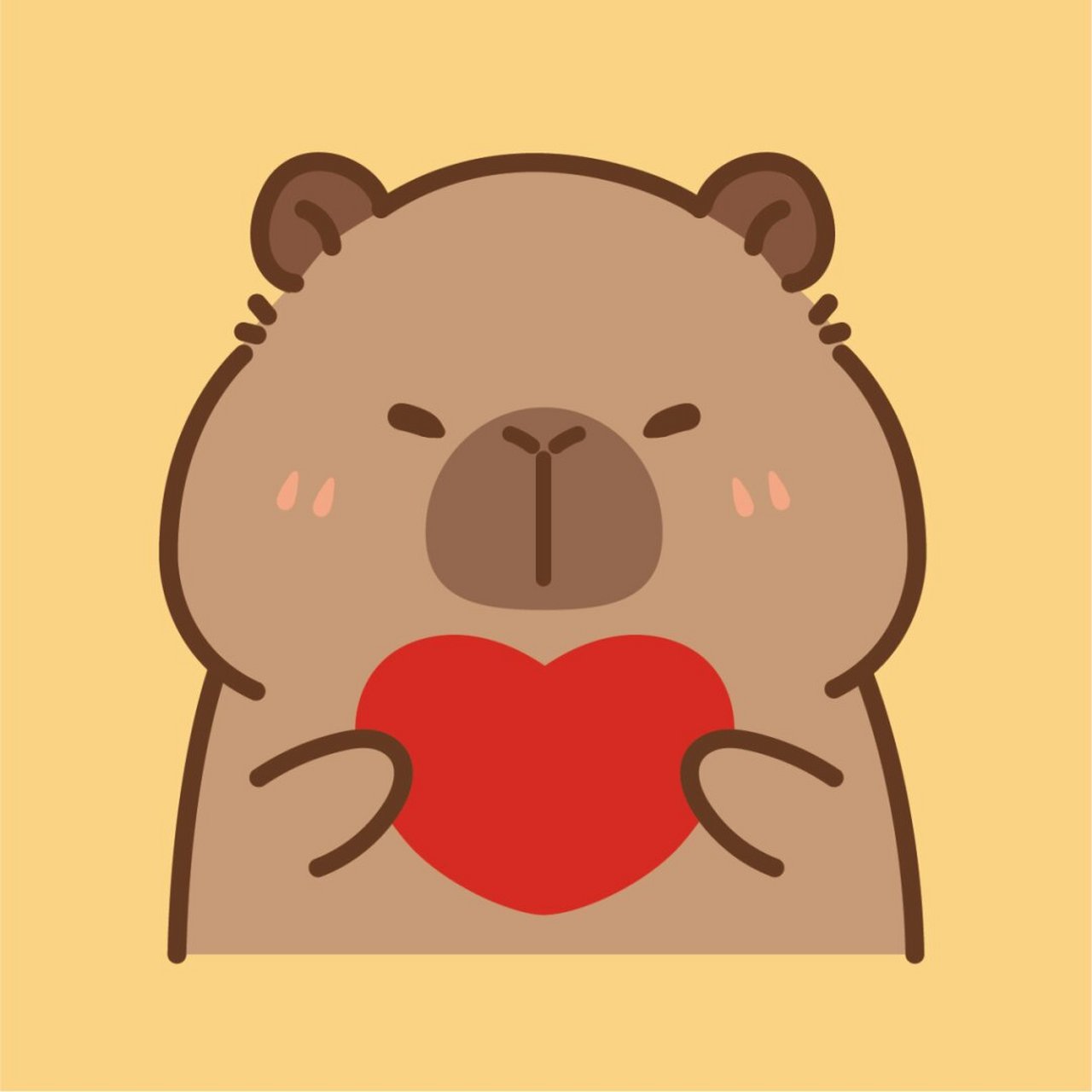 原创|卡皮巴拉水豚鼠ip,卡通形象插画表情包,治愈系ip,元气满满,活泼