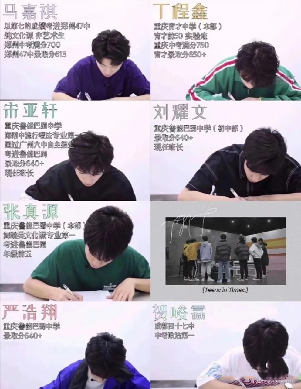 注:张真源-重庆巴蜀中学(本部) 宋亚轩,严浩翔-重庆鲁能巴蜀