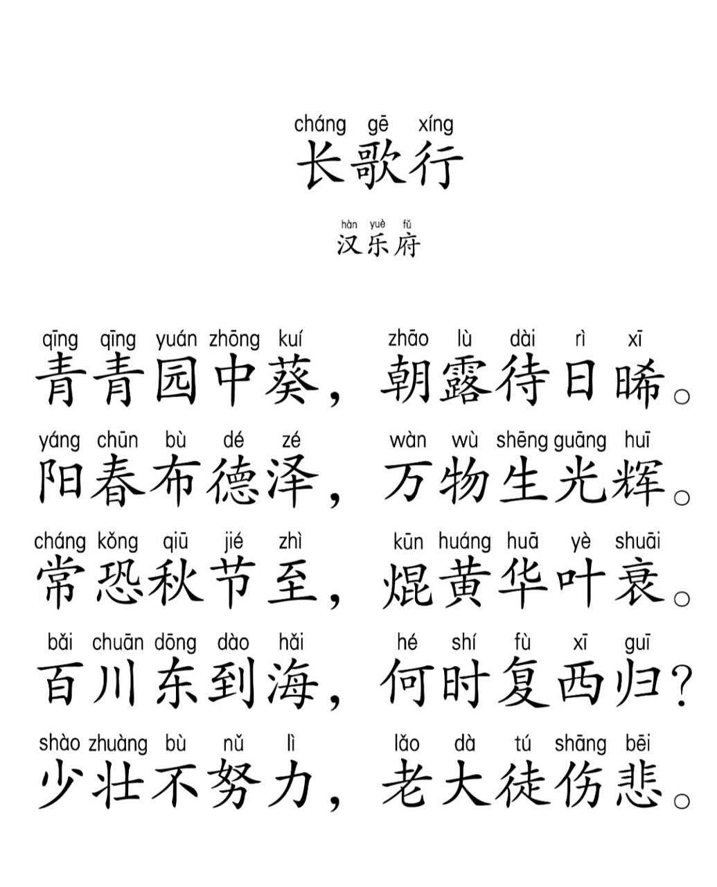 每天一首诗|长歌行 汉乐府 长歌行 汉乐府 青青园中葵,朝露待日晞.