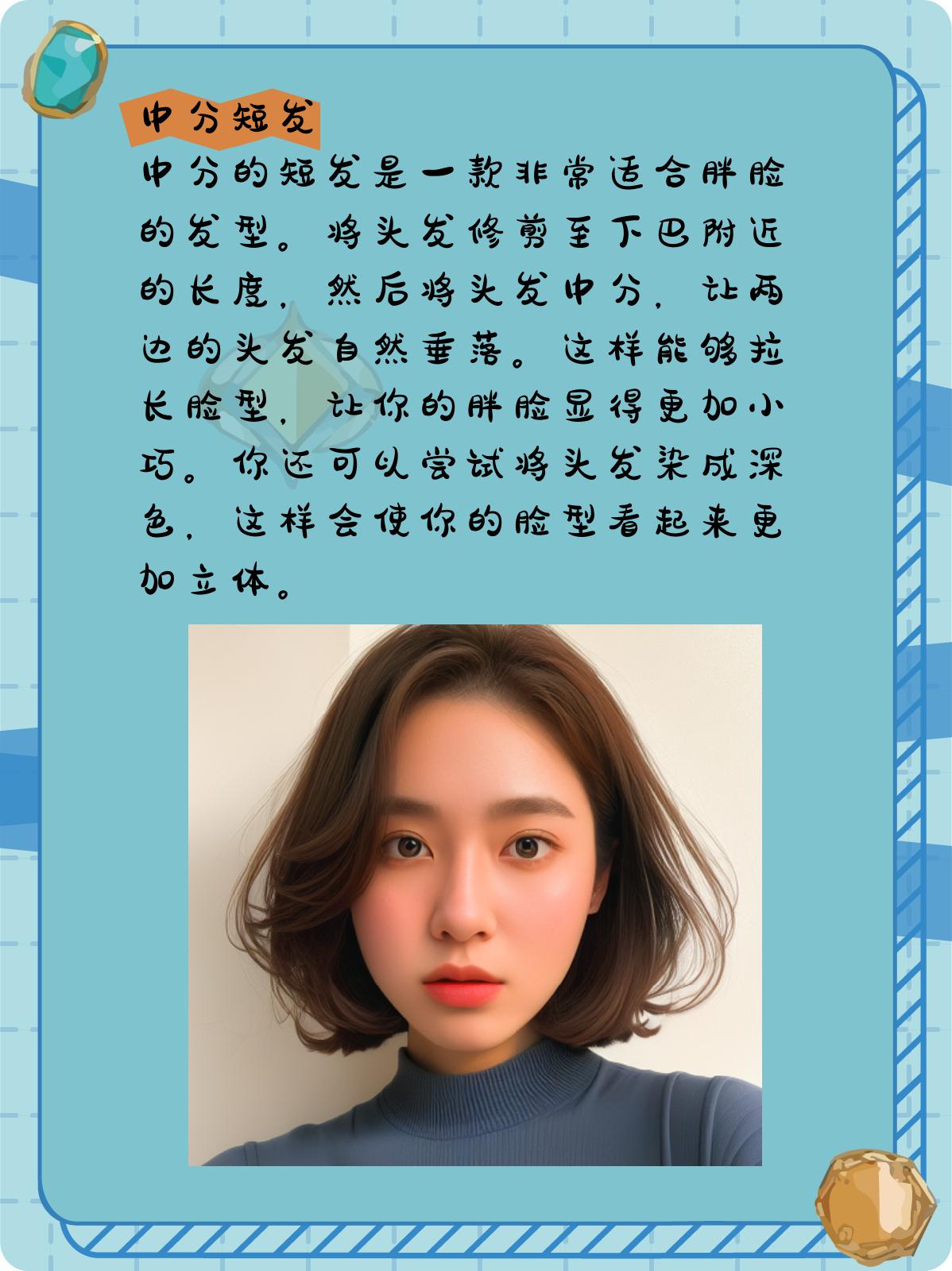 今天我就来给你们推荐几款适合胖脸的中短发发型让你的脸型显得更加