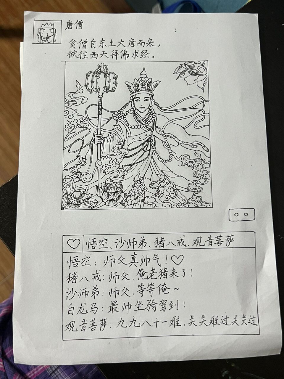 西游记朋友圈之唐僧&观音菩萨 又是帮小学生画作业的一个暑假