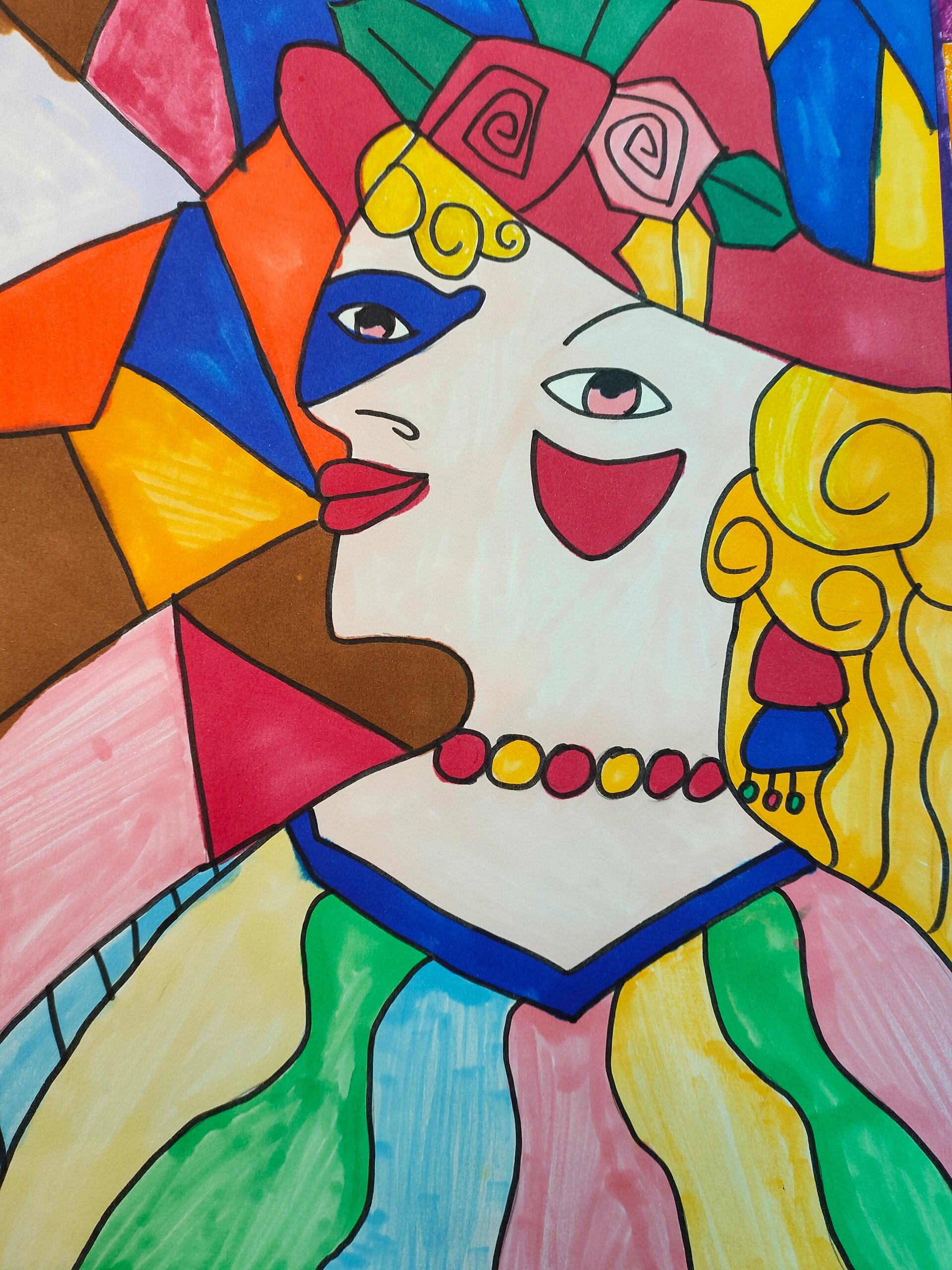 五年级下册第1课《巨匠童心》学生作业 《巨匠童心》--毕加索立体主义