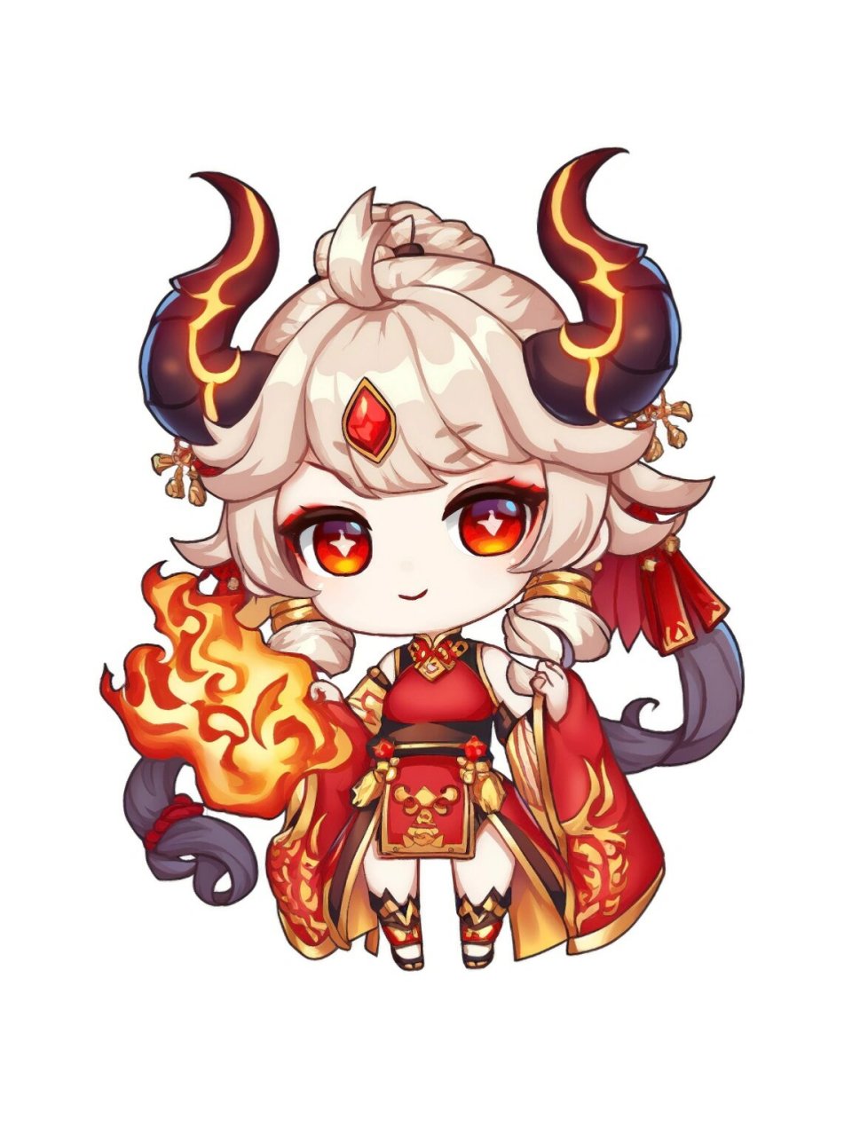 q版二次元火焰牛魔女 #搞的就是艺术# #笔记灵感# #夏日滤镜#  #ai