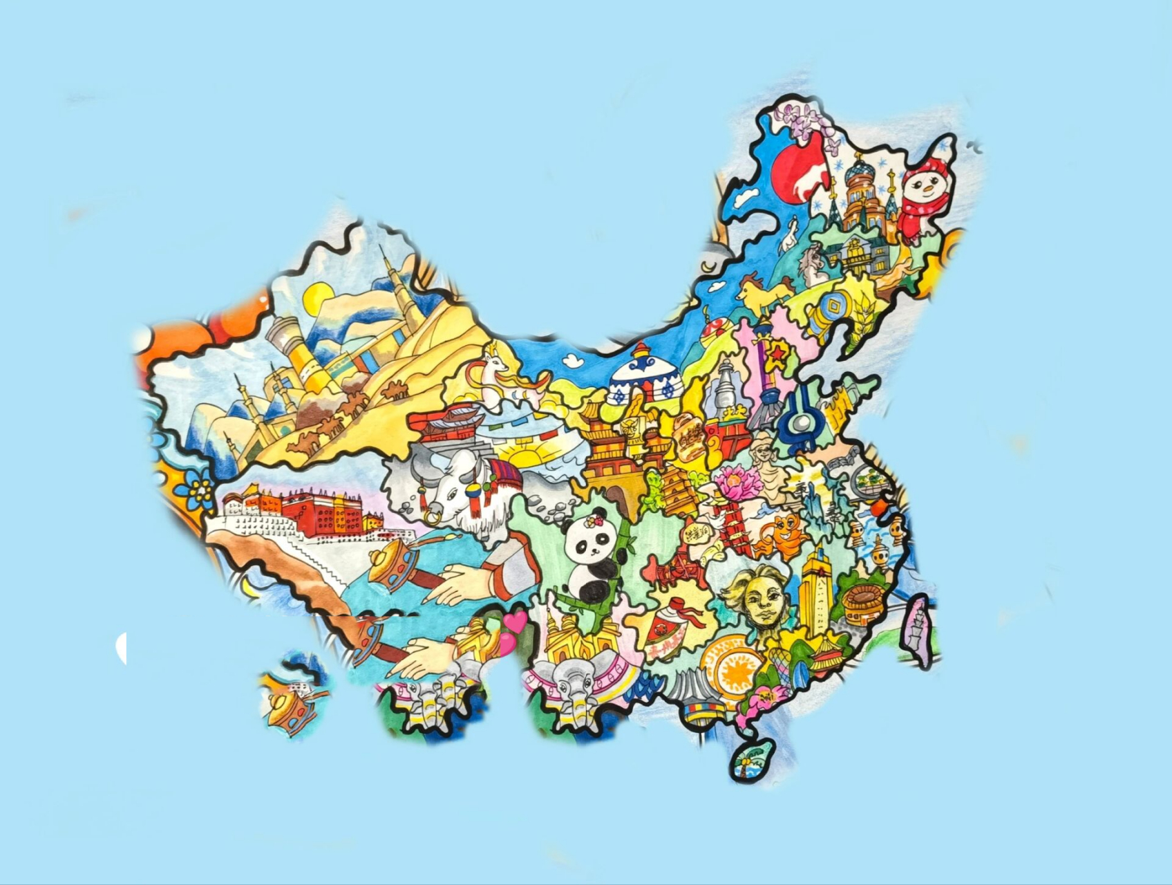 美丽中国主题画