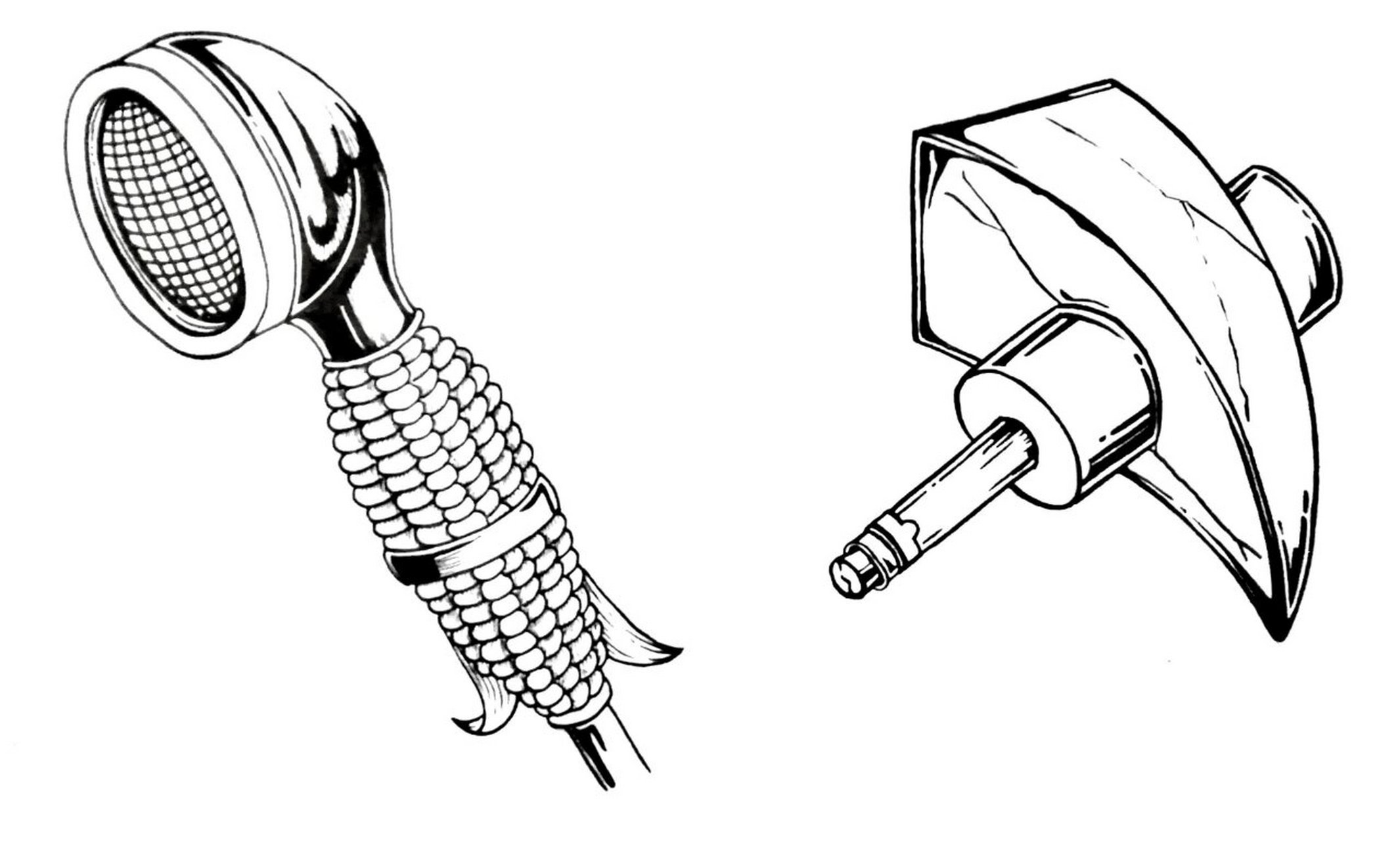 同构图形 图形设计课程作业,一组玉米同构图形 图片为针管笔原创手绘