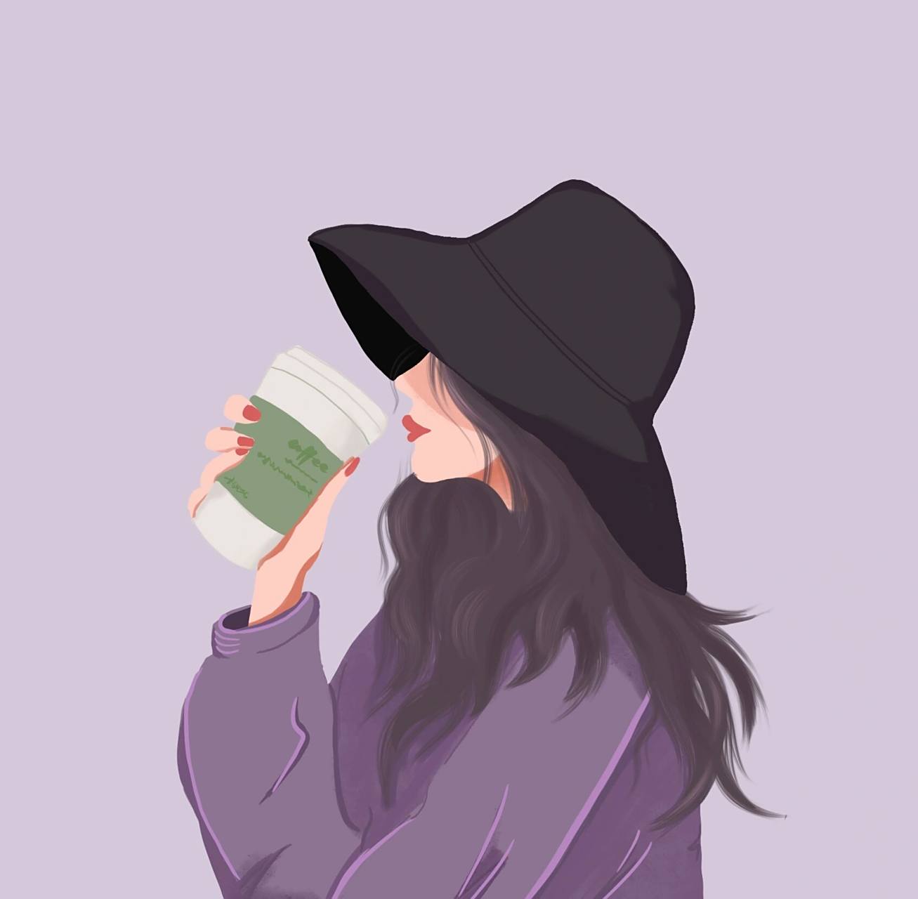 高冷微信头像～超级有气质的女生 画一张自己超级喜欢的紫色调调的