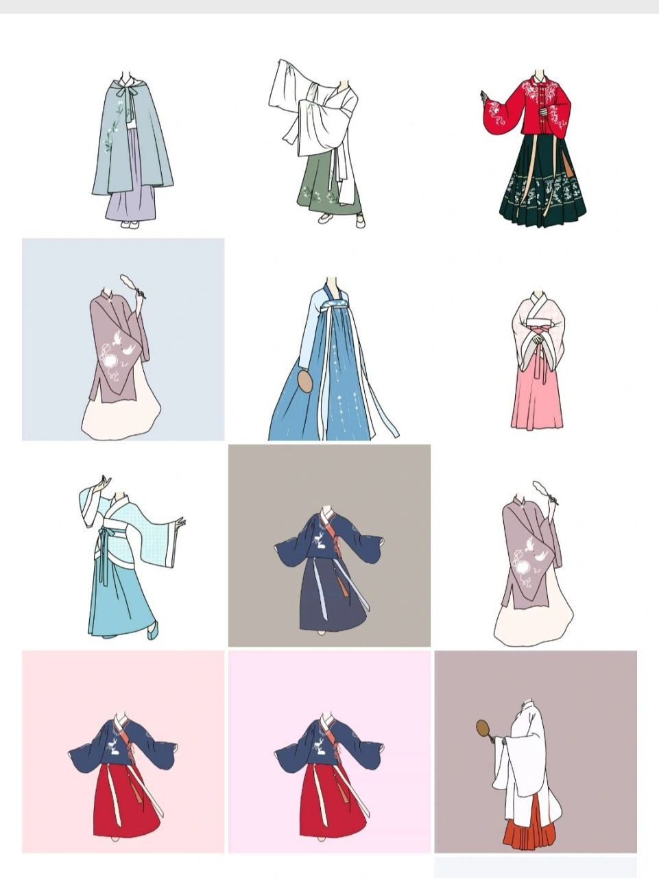 汉服绣花素材手绘图片