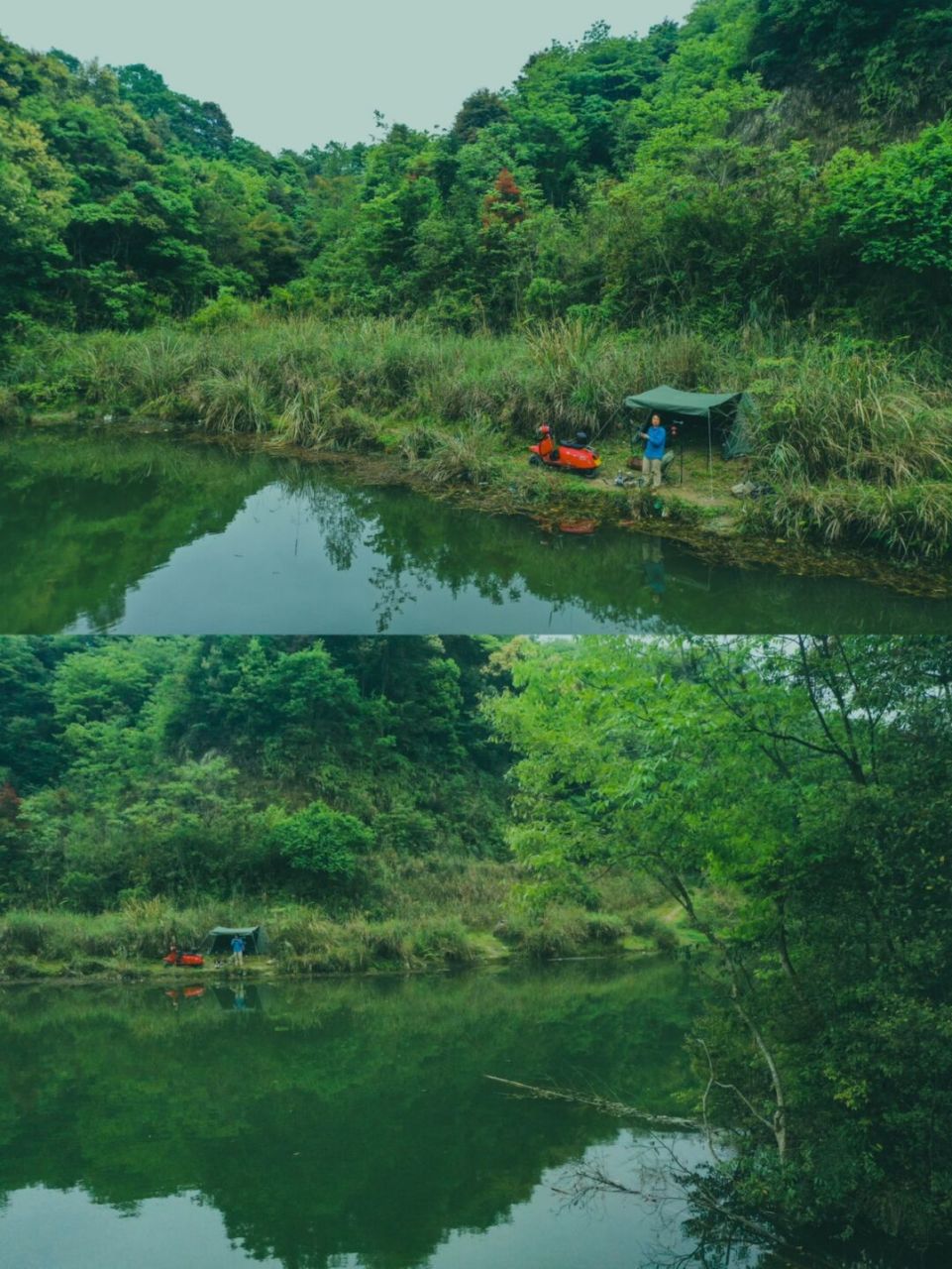 莲花湖水库很大 横跨都江堰和彭州两地,这次找了野地方 优点就是无人