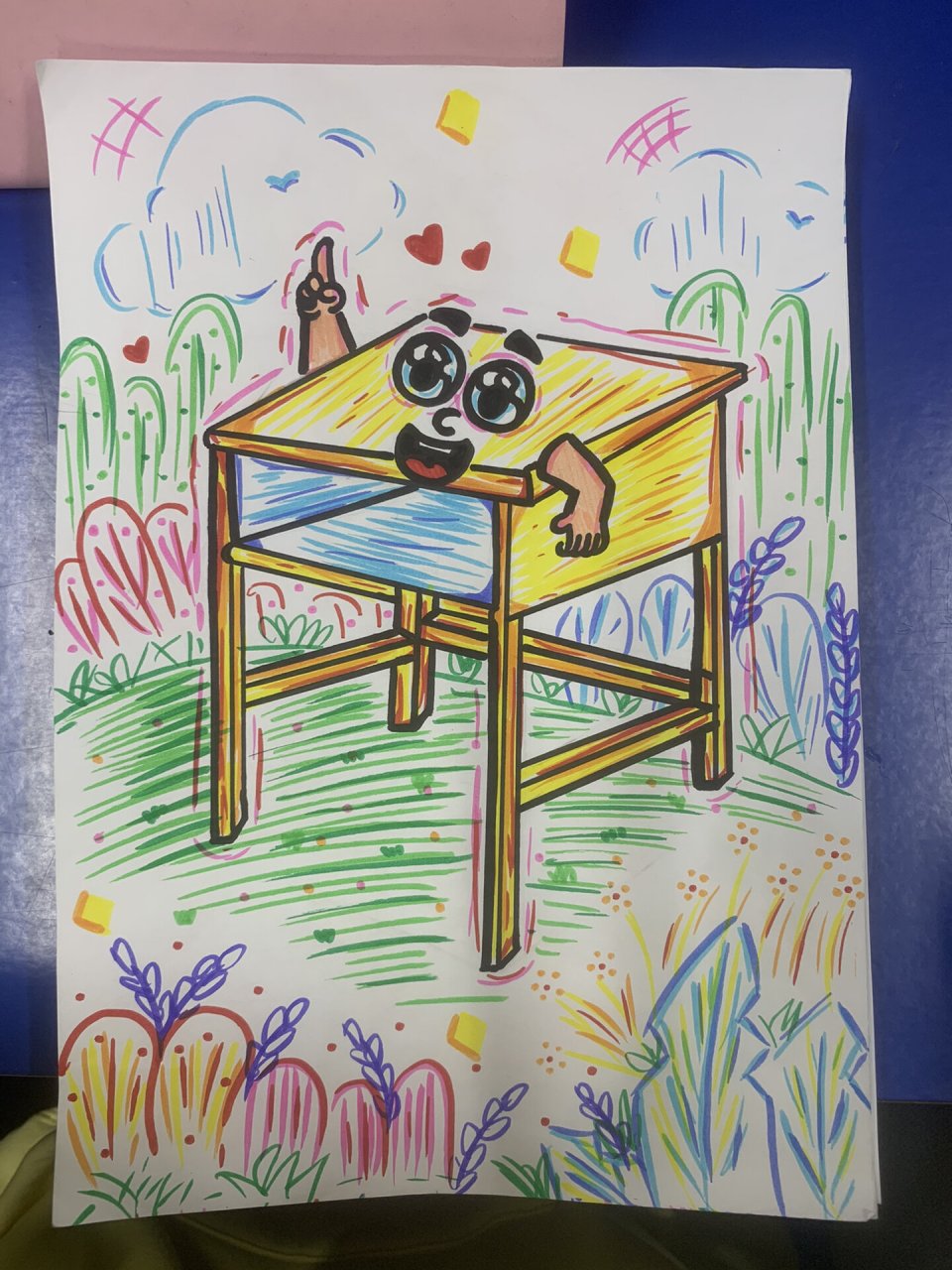 家具简笔画 课桌