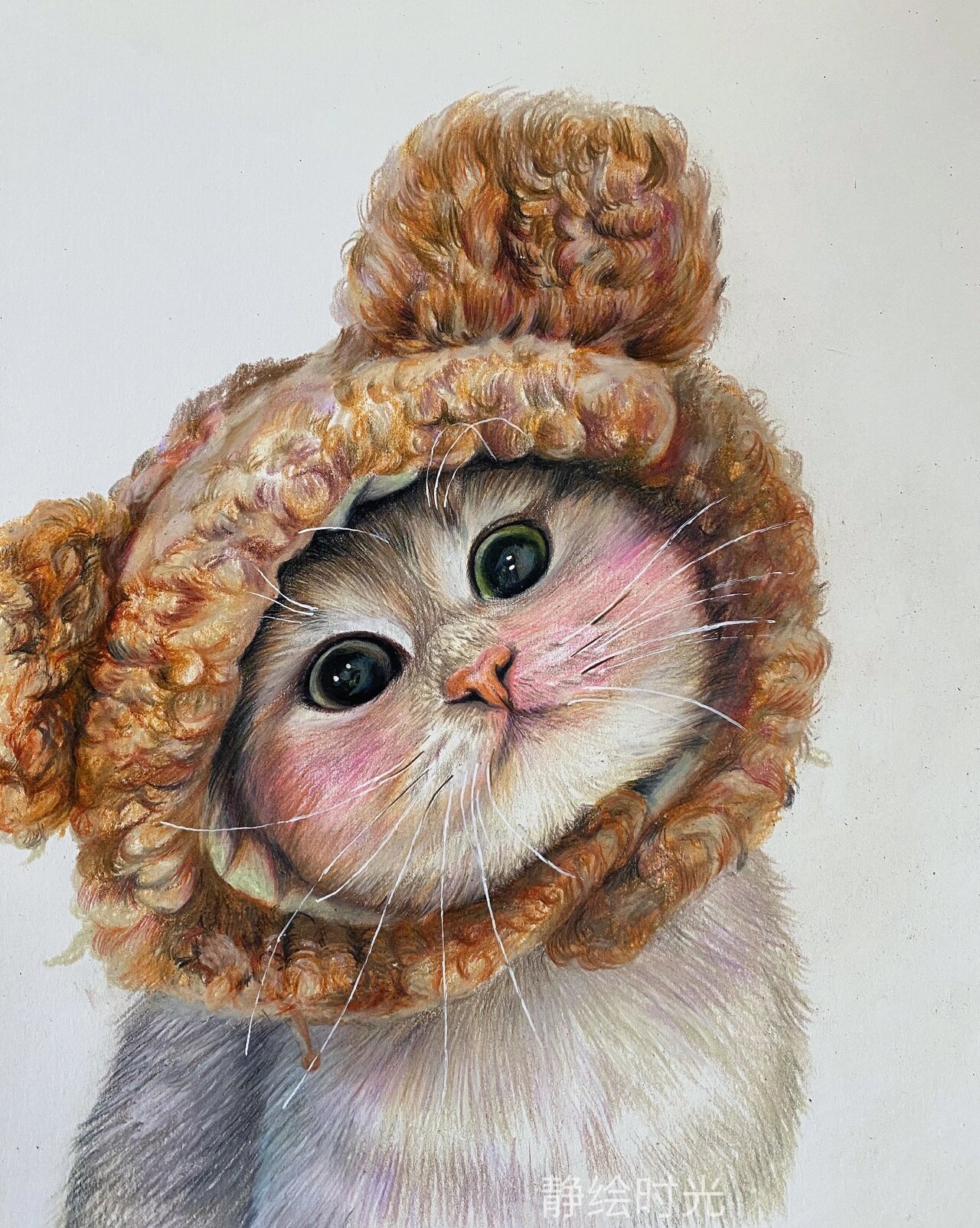 彩铅画 猫咪93