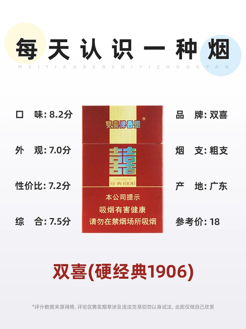 双喜香烟经典1906图片