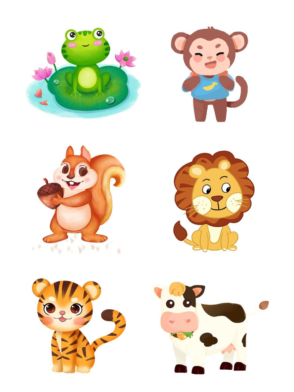 96免抠素材 | 卡通小动物png元素 9595素材分享