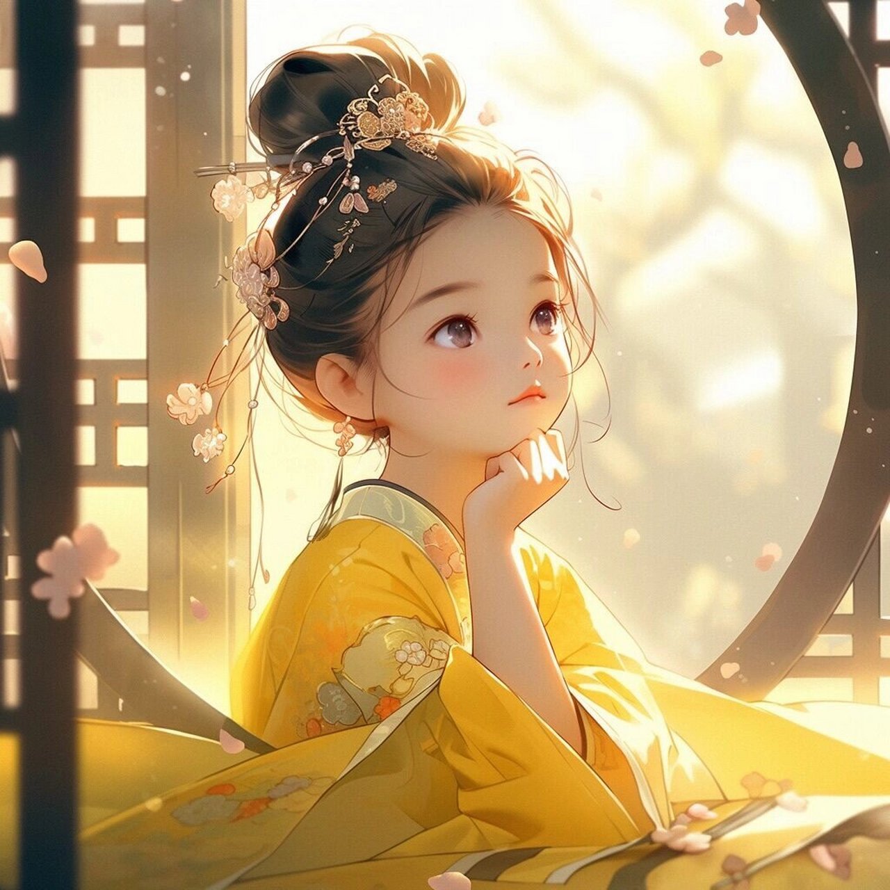 翩翩起舞的花仙子,#古风头像 #国风插画# #古風# #少女头像# #狗珑