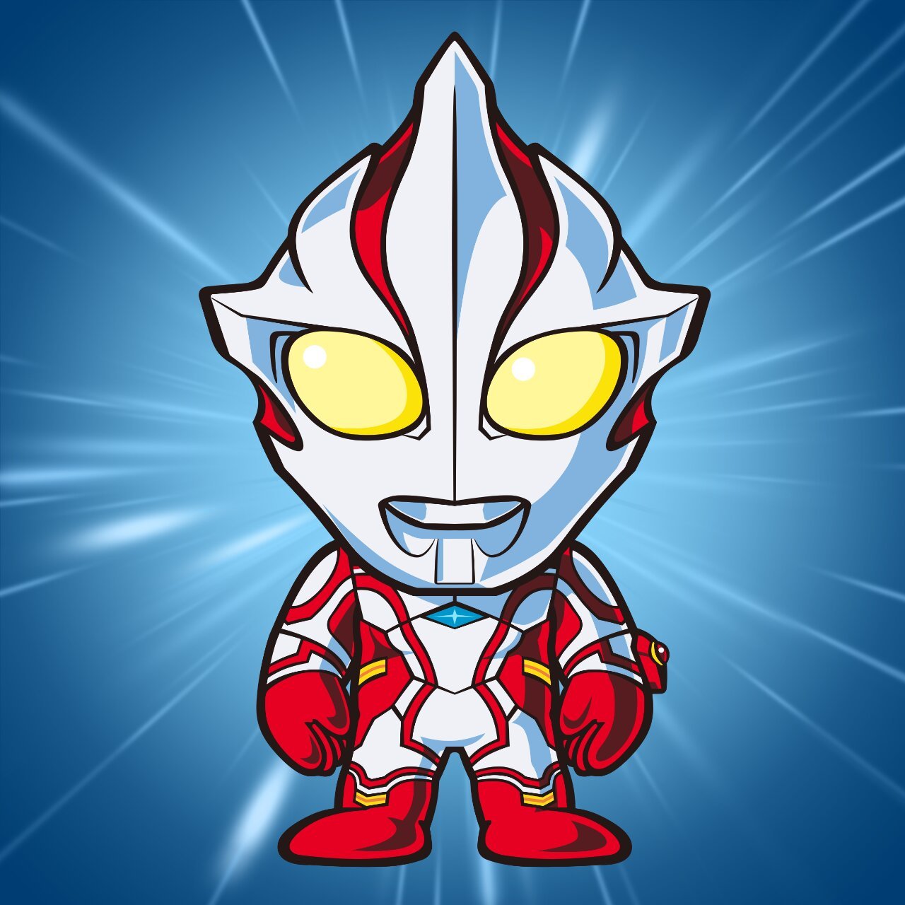 q版奥特曼头像 原图很模糊,重新绘制了一下.