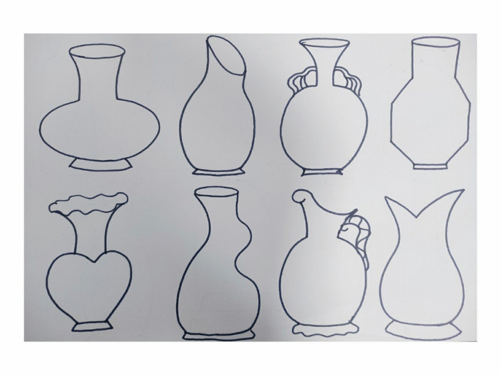 简笔画瓶子,罐子 分享简单的瓶瓶罐罐造型,没有添加任何花纹,给大家