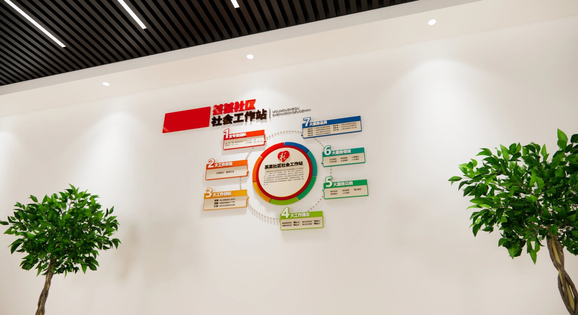 社区社工站文化墙源文件