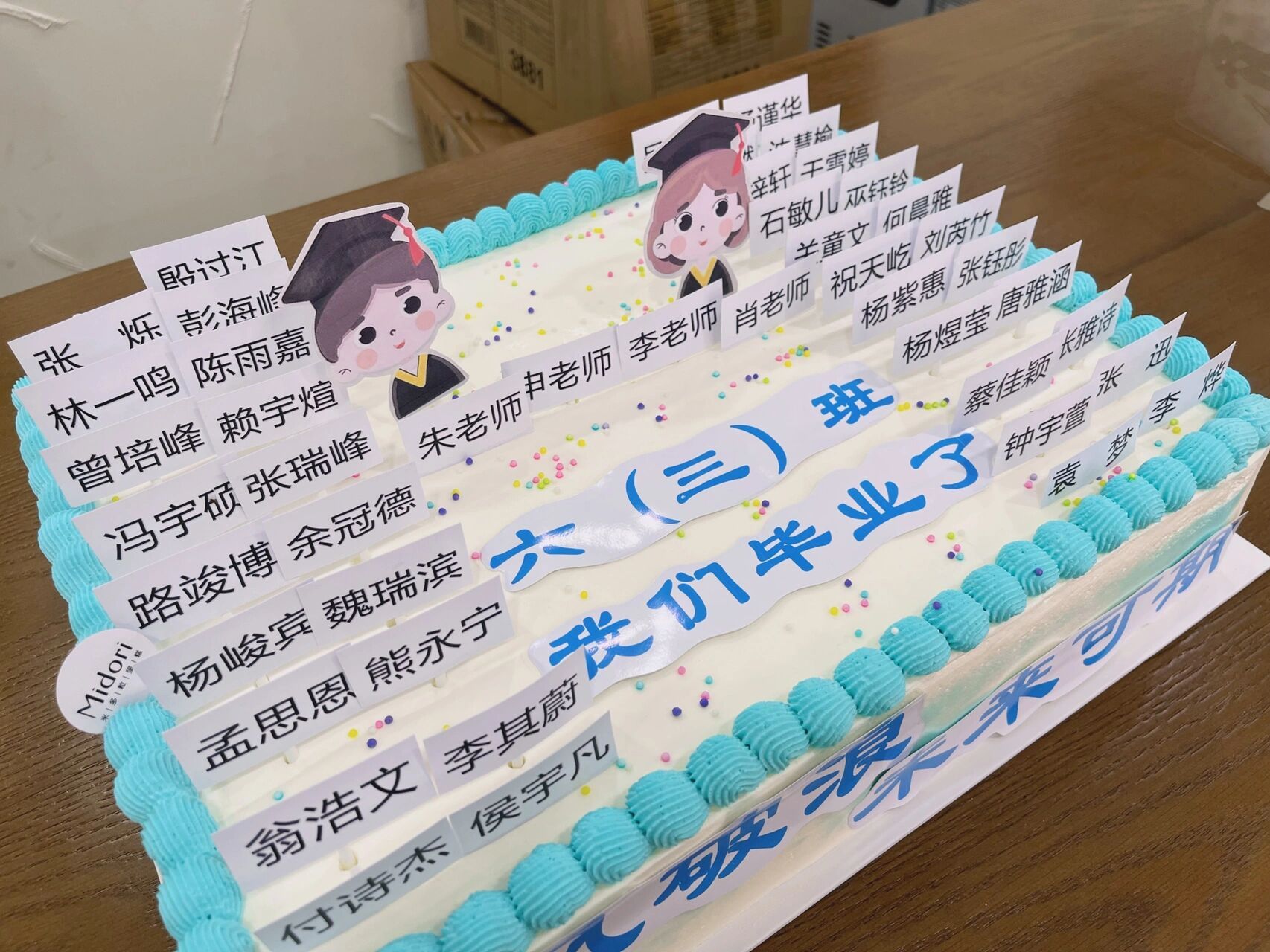 95毕业季蛋糕|班级定制蛋糕|名字牌大蛋糕 小学的小朋友也要毕业啦