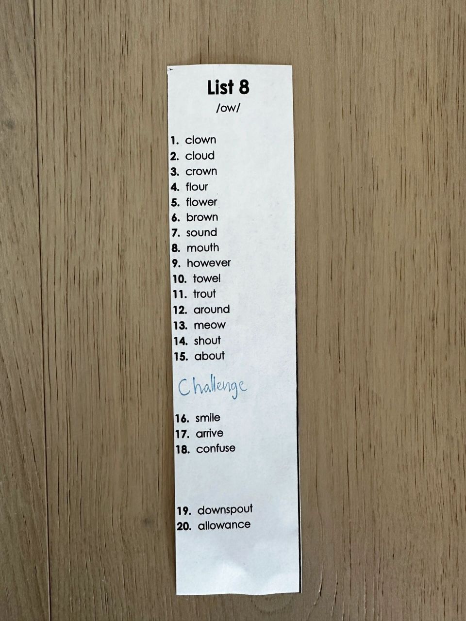 美国小学生拼写练习(24) /ow/的练习 downspout我不认识,问了娜仔她也