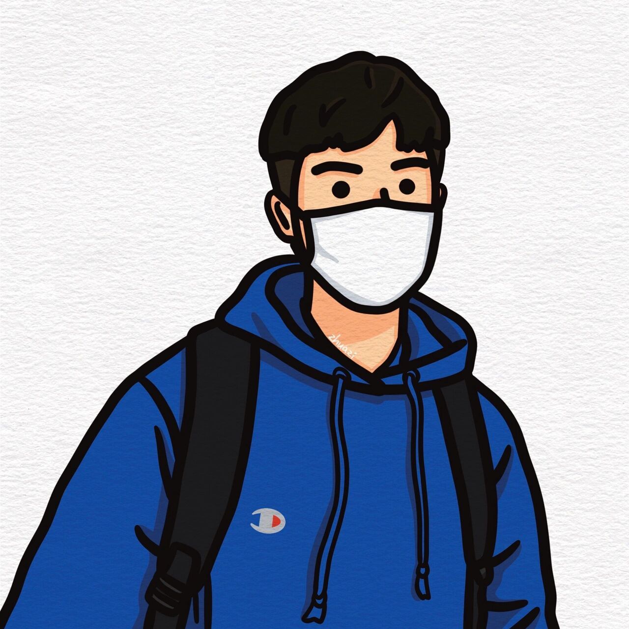 克莱因蓝手绘头像合集