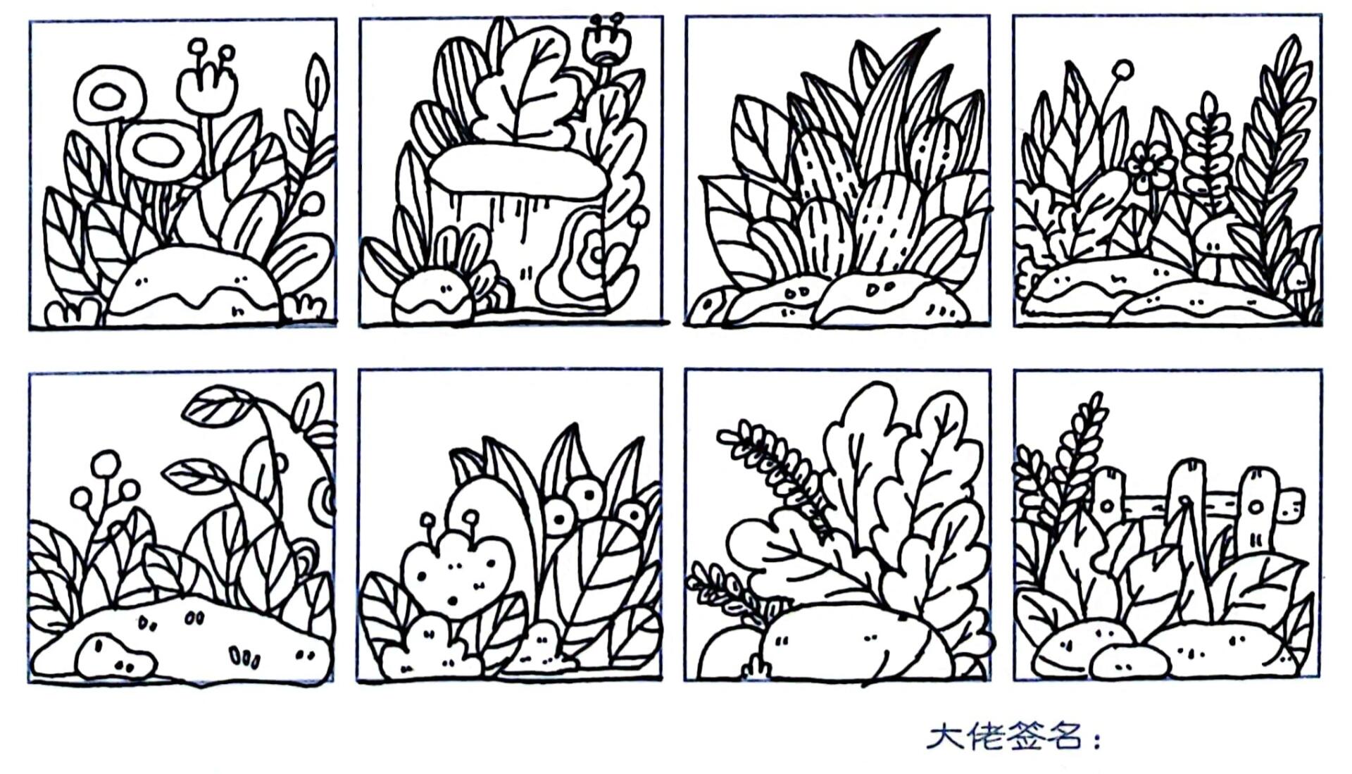 植物简笔画|植物丛
