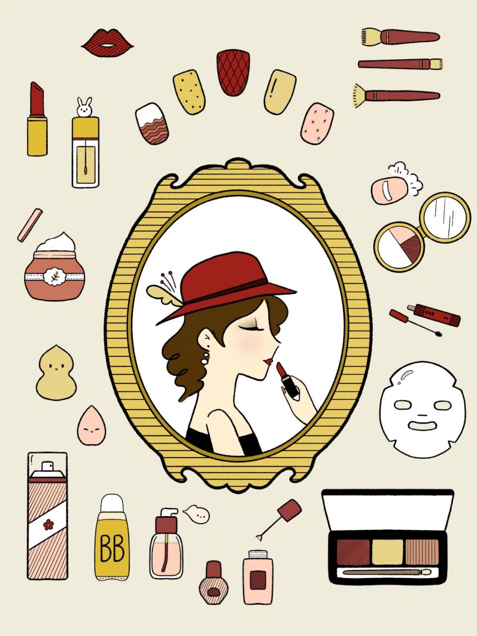 化妆品简笔画～每天都要美美哒