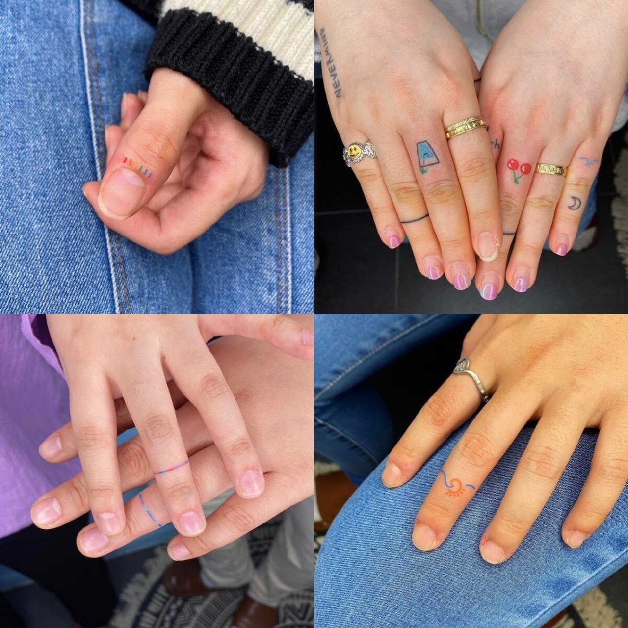 手指纹身|极简线圈戒指61ins小清新纹身合集 戴一个永远不会掉的