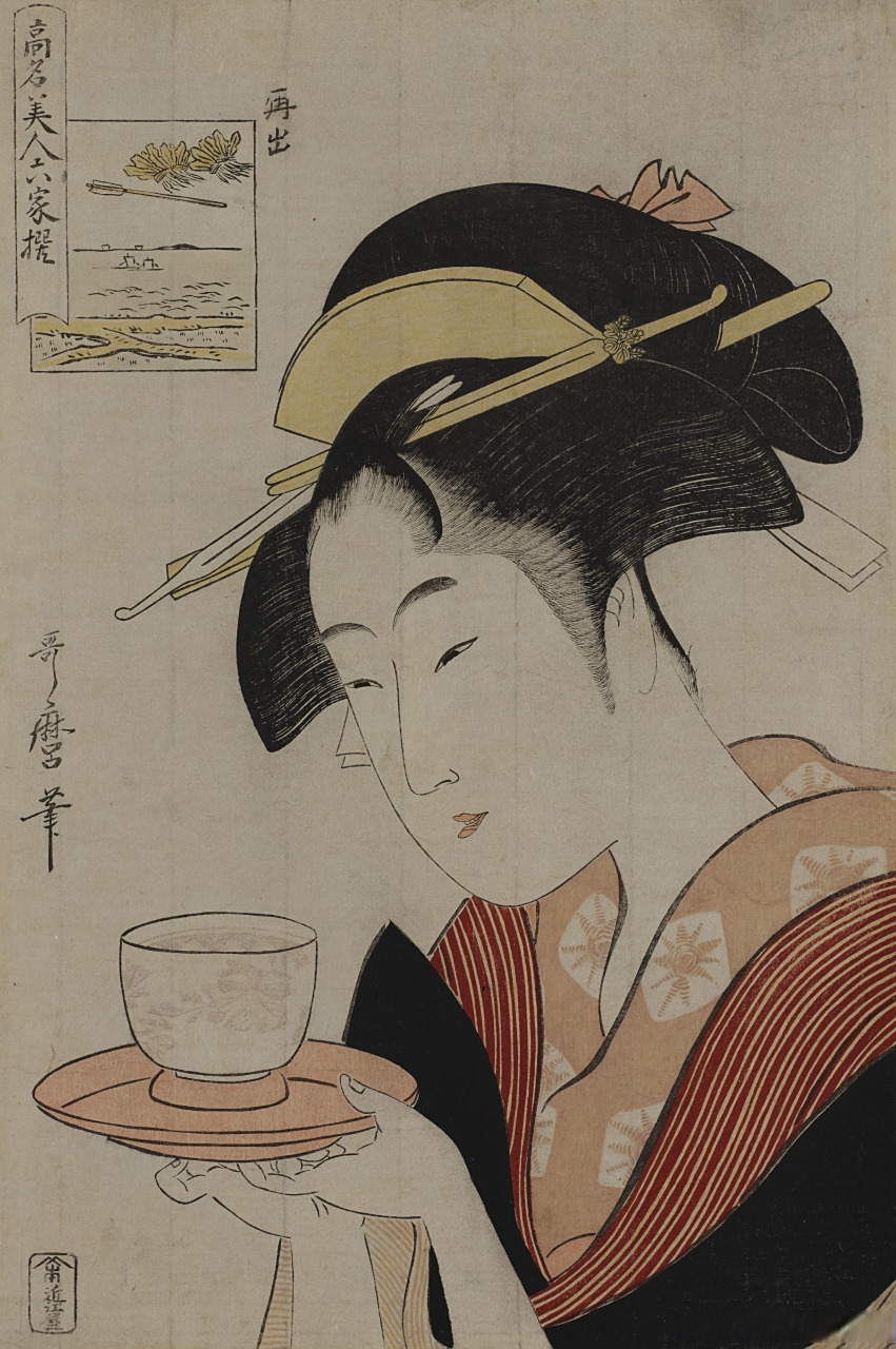 日本江户时代画家喜多川歌麿人物画