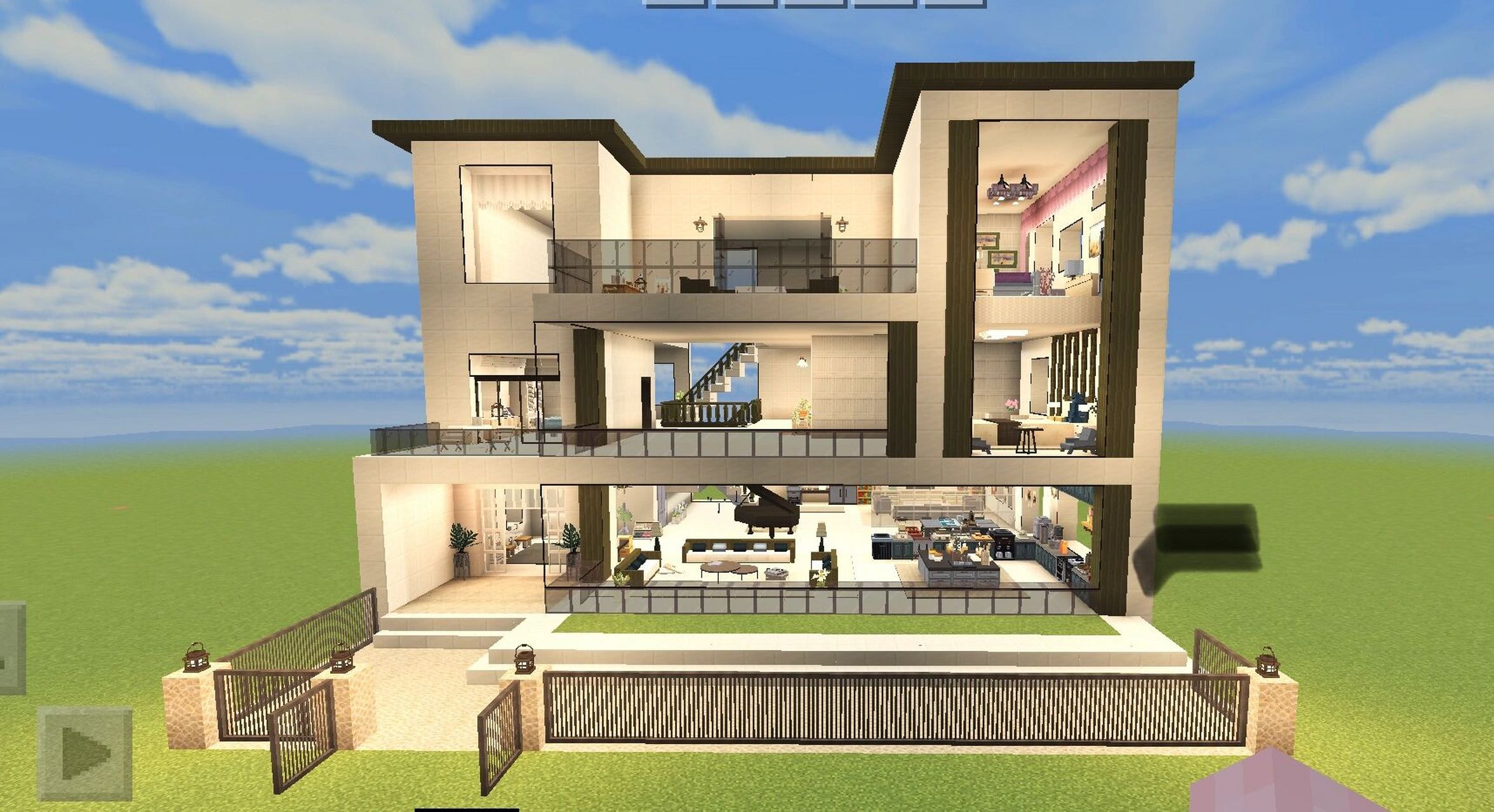 我的世界现代别墅 好喜欢这个光影 岁月静好