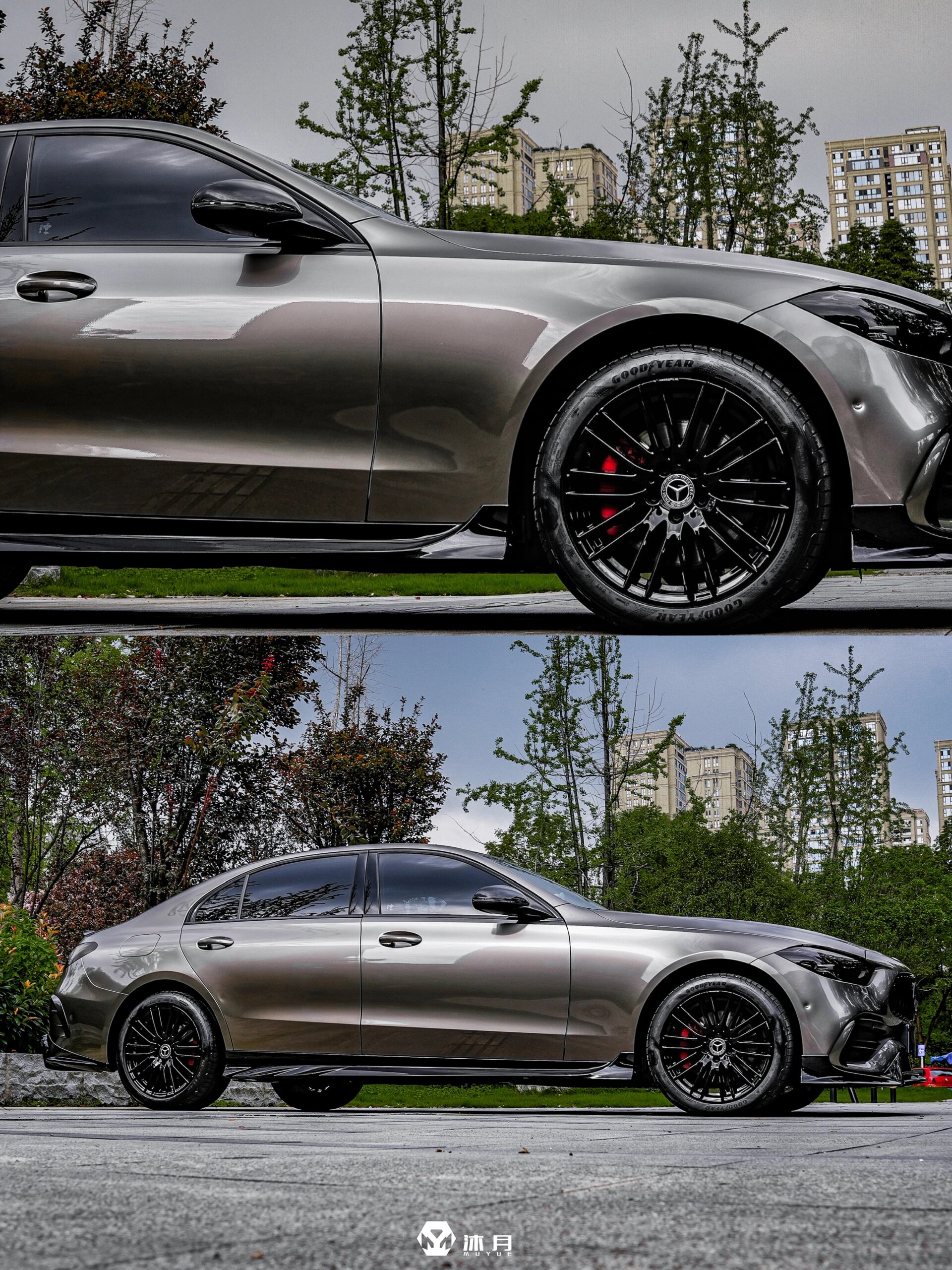 新款奔驰c260l最帅贴膜改装方案来了 muyue沐月出品: 改色:vf青蛙🐸