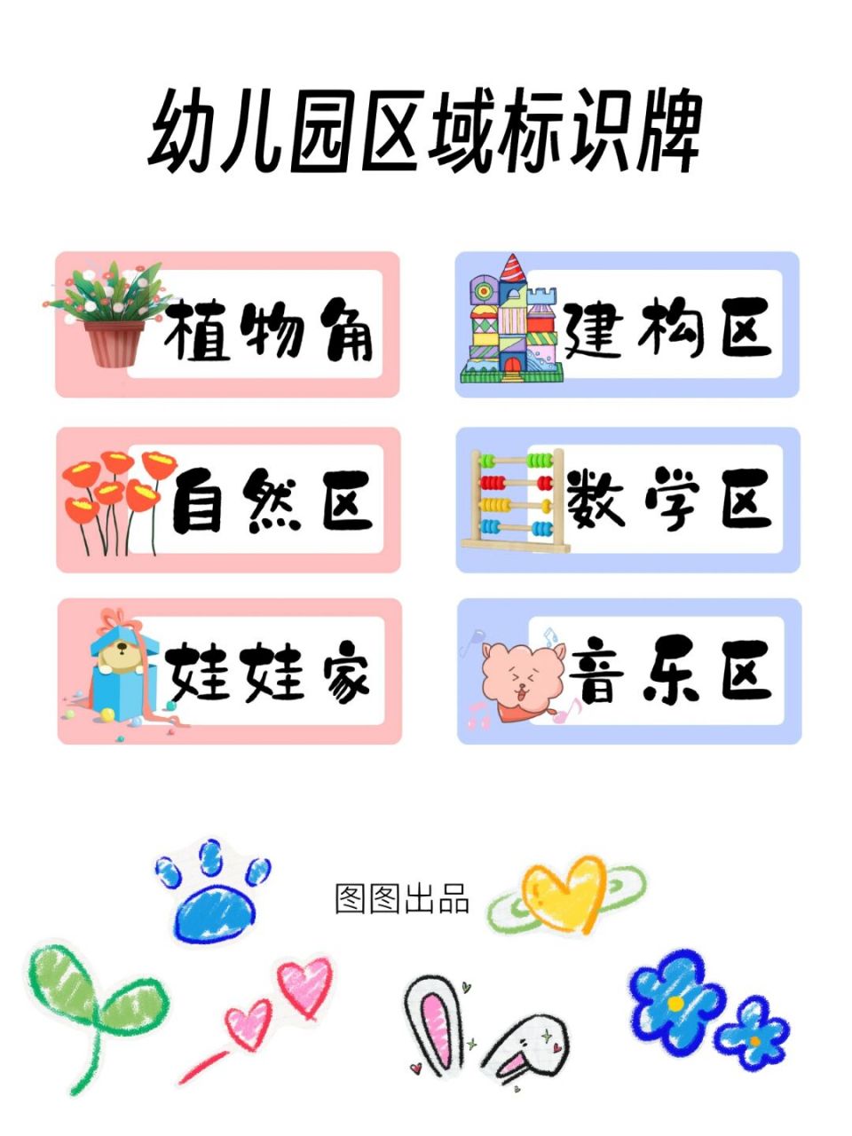 素材分享93幼儿园区域标示牌(更新) 哈喽~我是图图大耳朵09 前