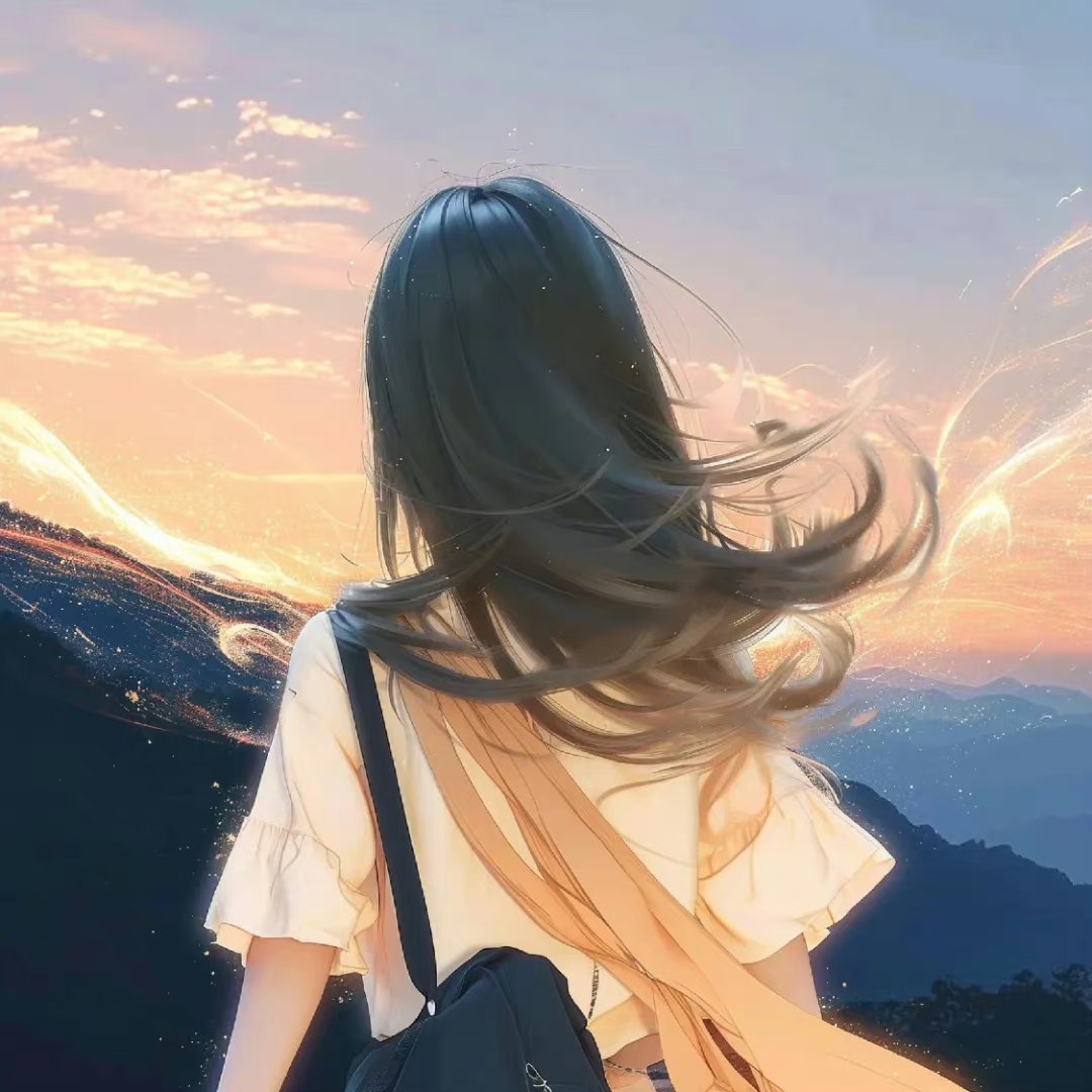 能量头像二次元阳光女孩背影图片 头像心无挂碍头像女二次元背影头像