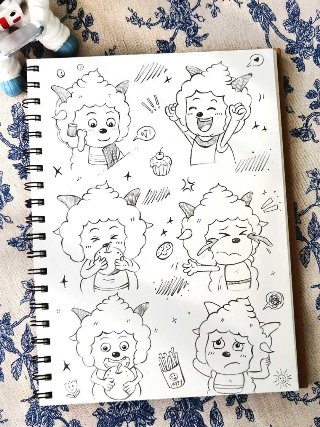 手绘懒羊羊简笔画插画🎨//附细节图