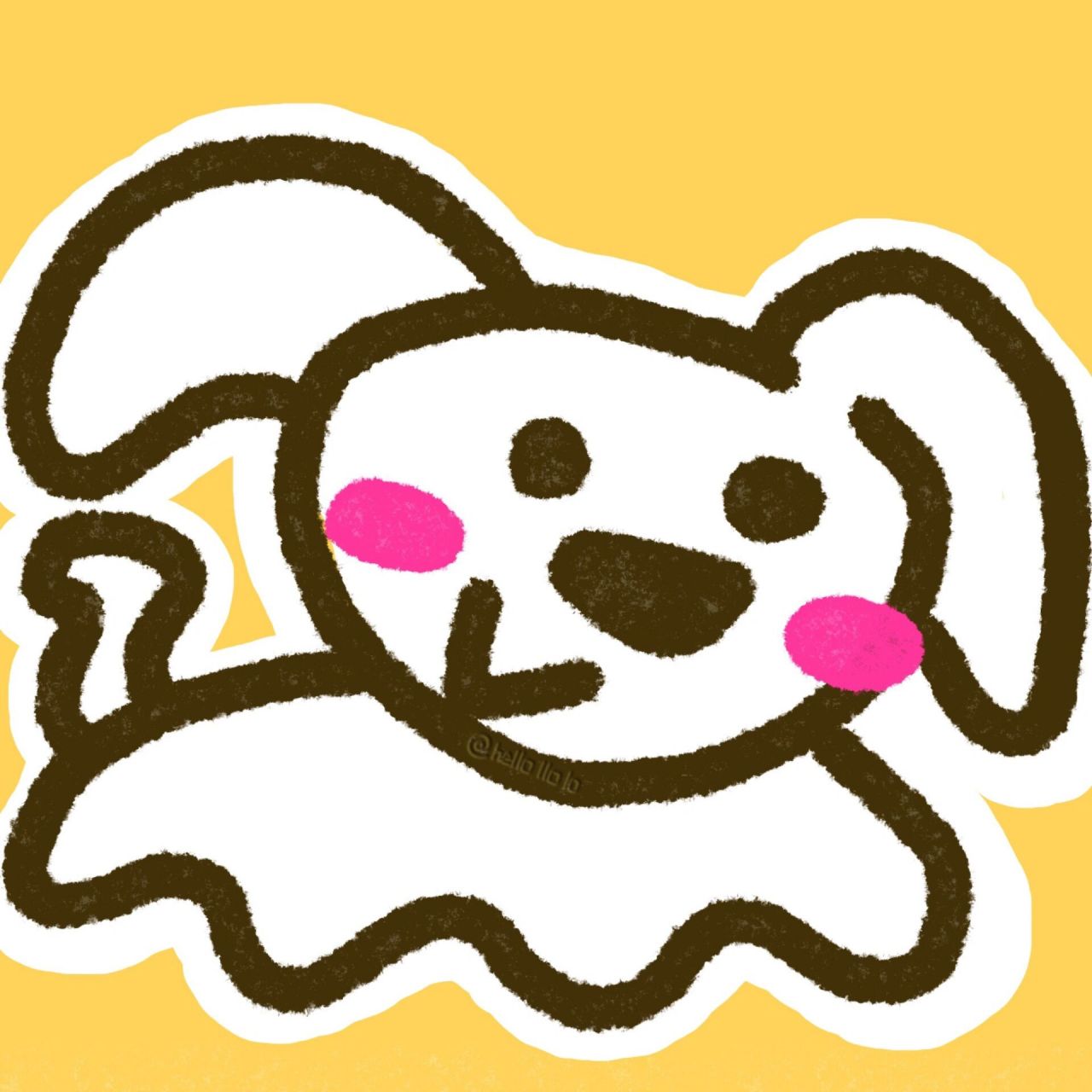 今天是兔子和狗狗头像! 加了一个粉色背景版本!