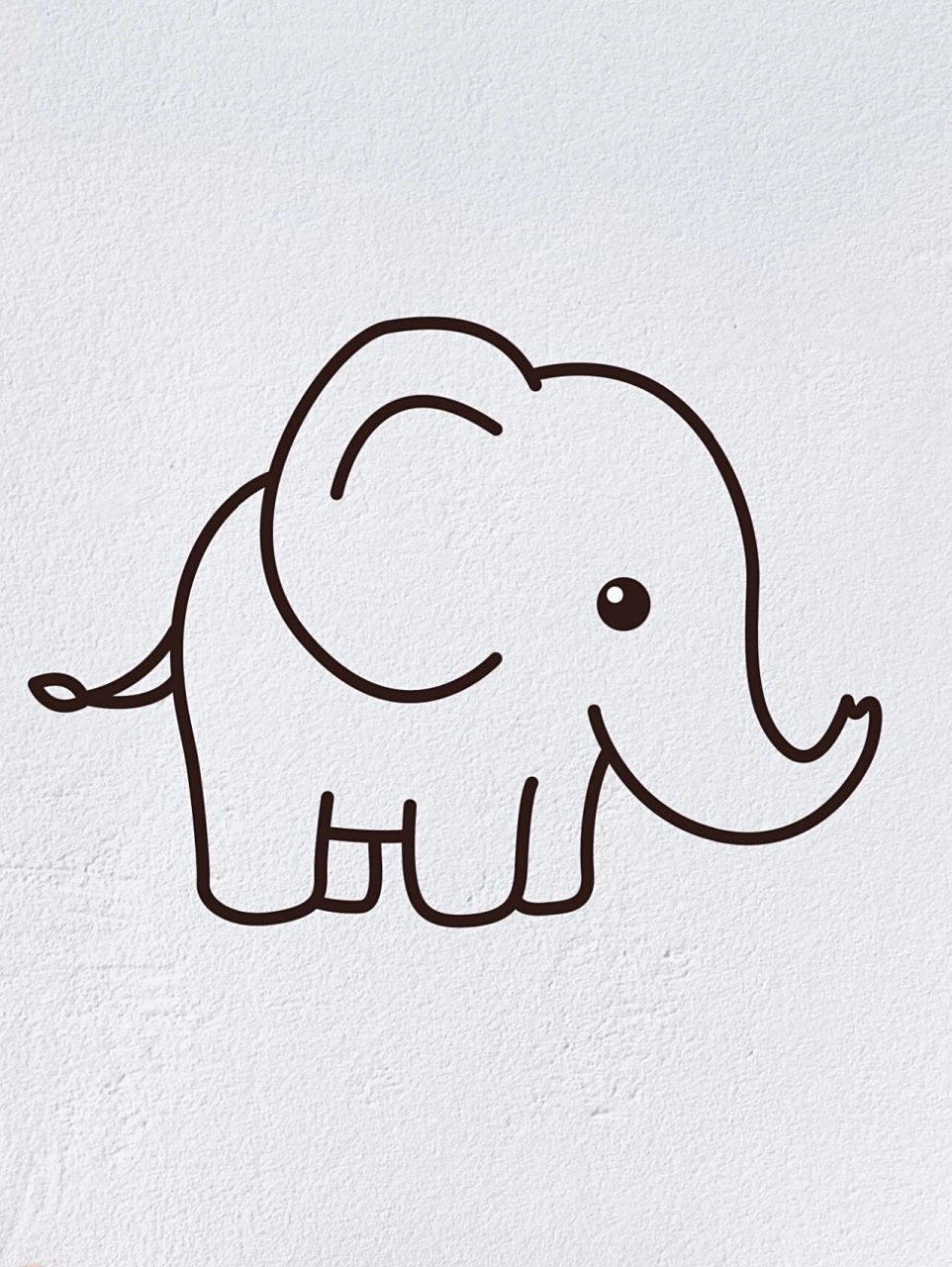 动物简笔画之可爱的大象(内附过程图)