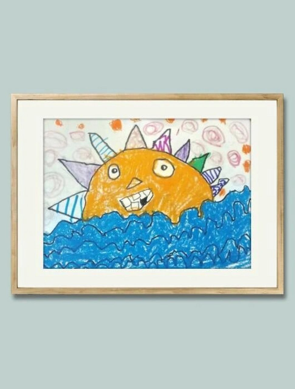 《初升的太阳》 图一左边三张老师拓展画(只是引导孩子作品同一主题下