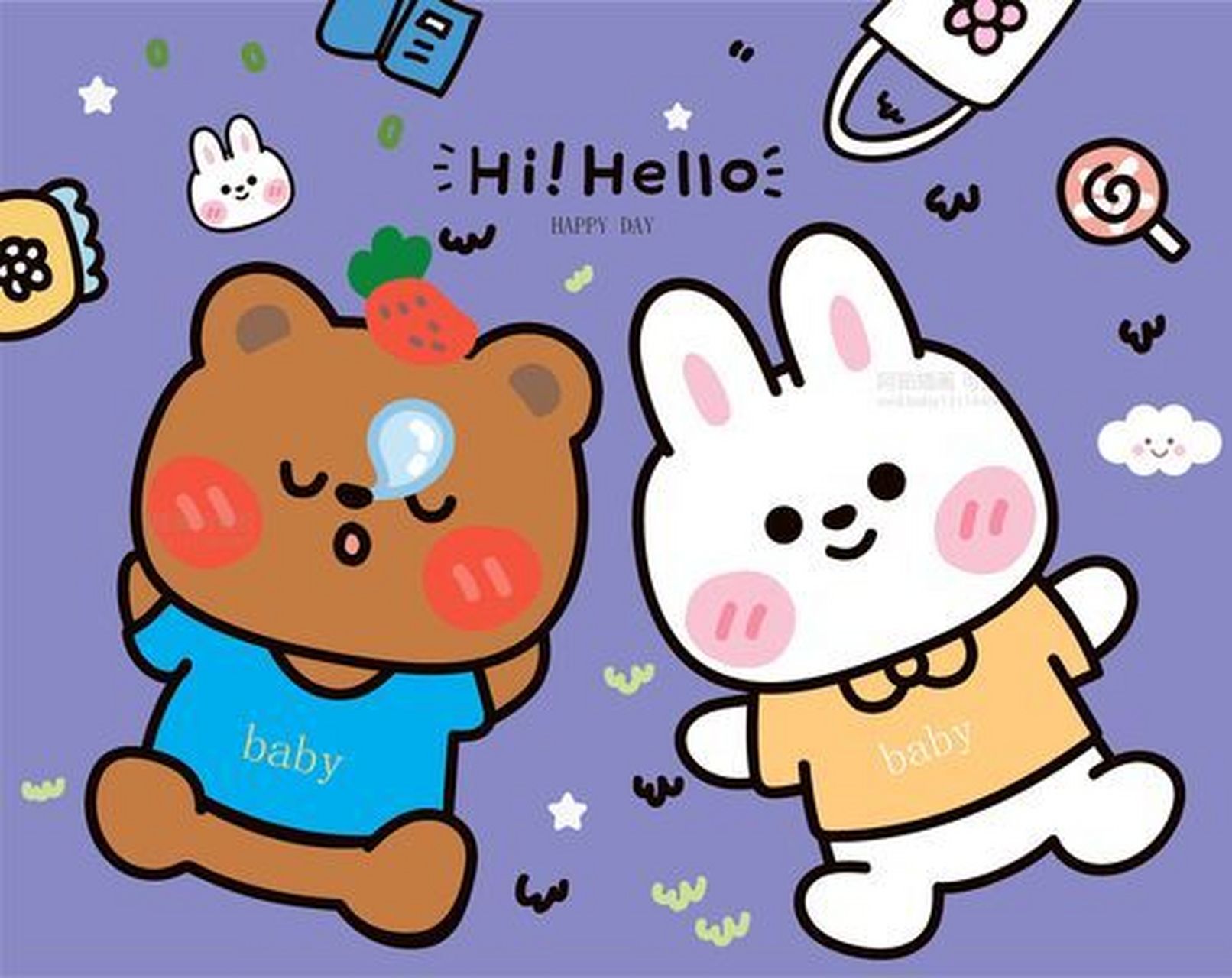 小熊和小兔子(睡前小故事幼儿板) 从前有一只小熊和一只小兔子,他们