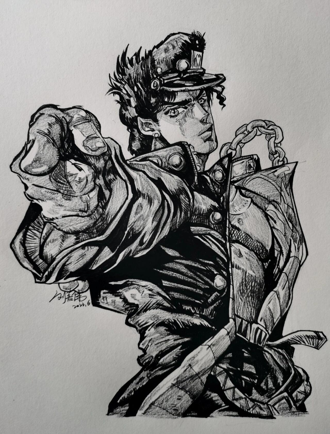 jojo世界素描图片