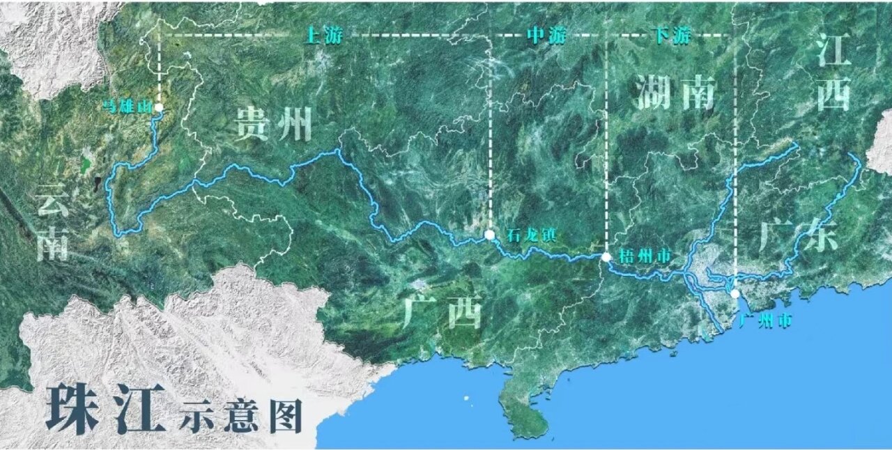 珠江流域示意图