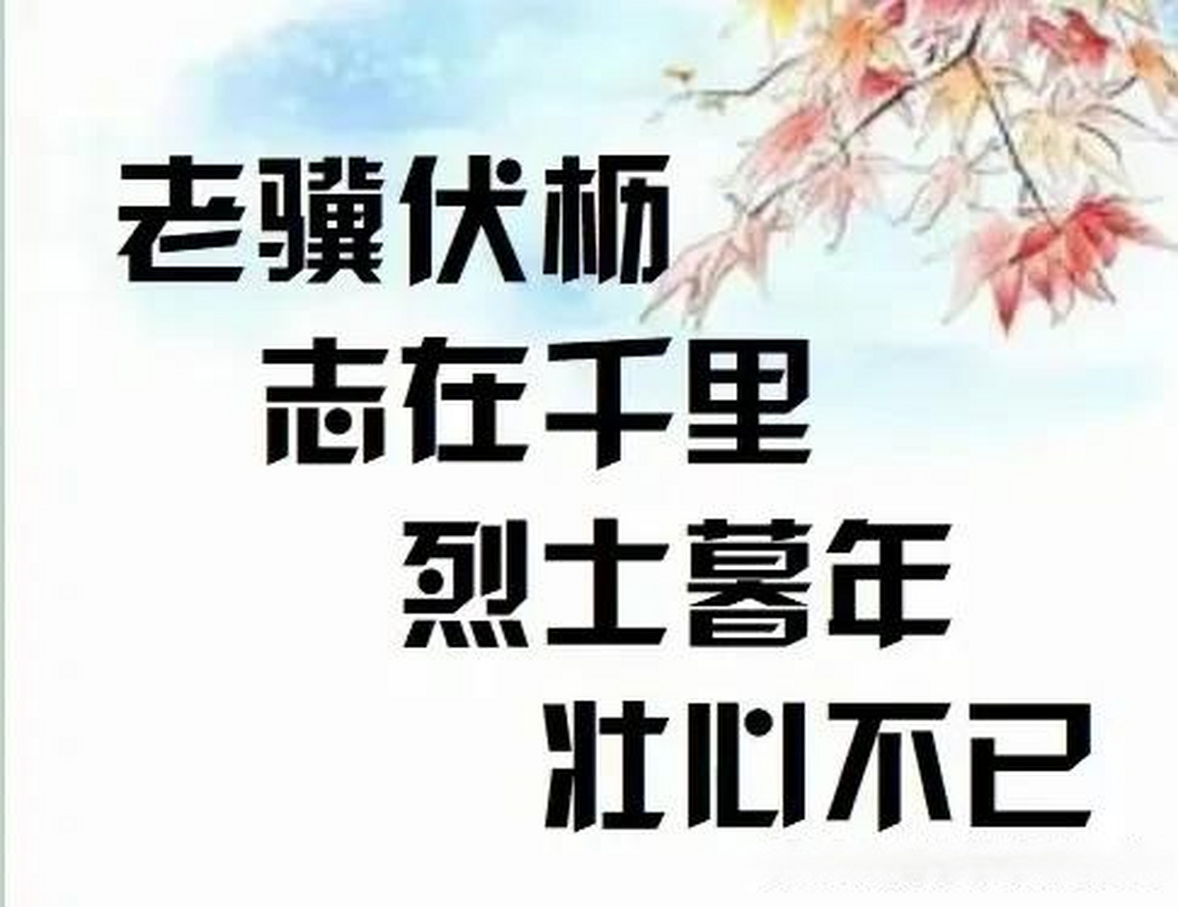 老骥伏枥,志在千里.烈士暮年,壮心不已.