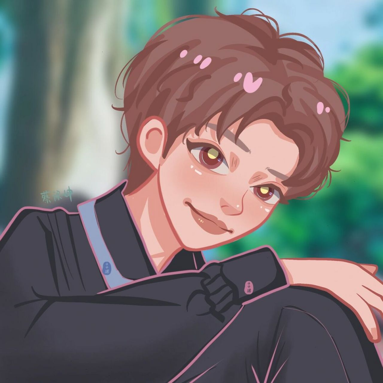 蔡徐坤手绘头像|可约稿 第一次画坤坤[亲吻]#卡通头像# #手绘头像约稿