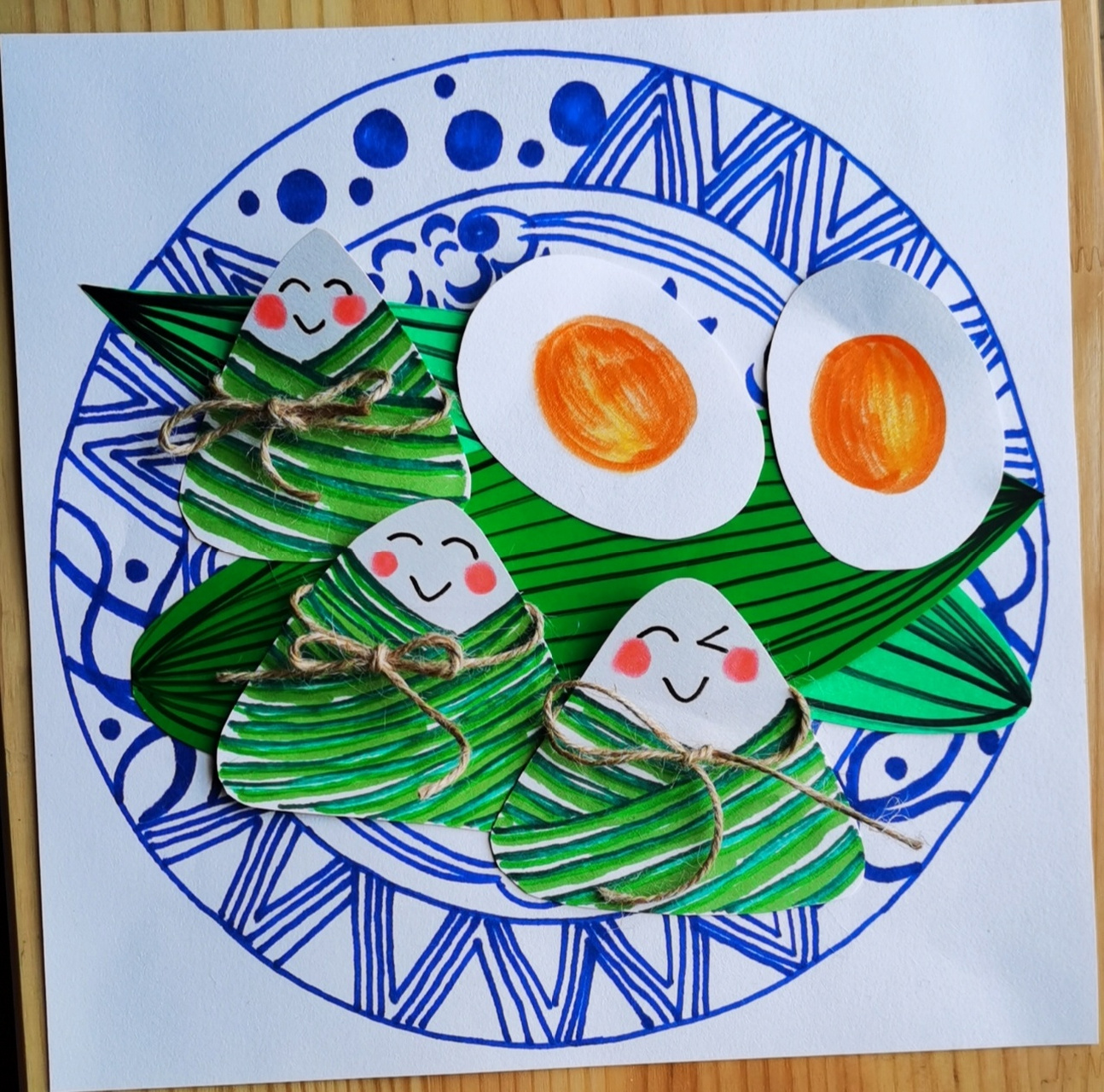 儿童创意画—端午美味粽子 97端午节主题课程适合5-6岁小孩 96