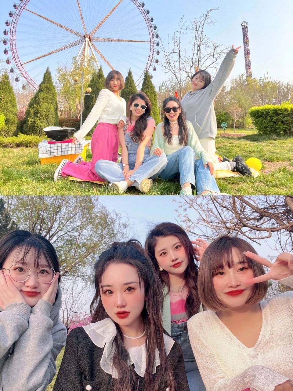95地点:七里河沙滩公园,找到合适的草坪摩天轮做背景,超级出片,一定