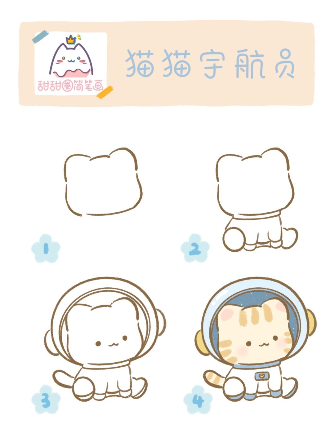 猫猫宇航员超萌贴纸步骤👀
