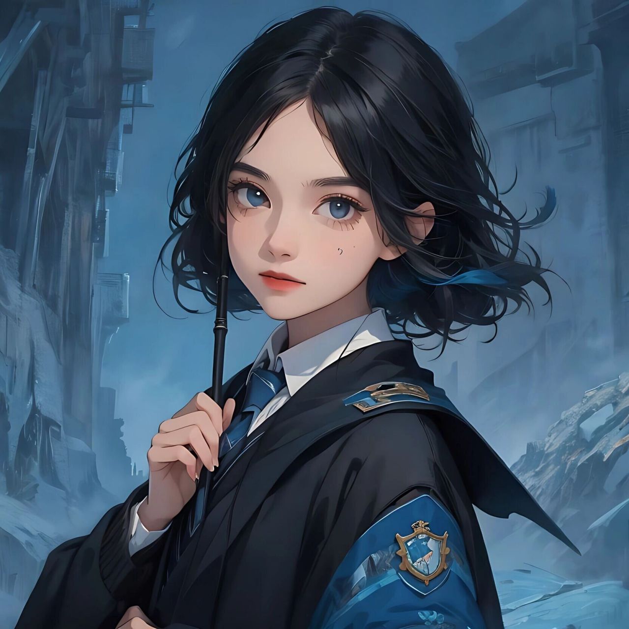 蓝色系高冷女生头像61拉文克劳的睿智与清醒