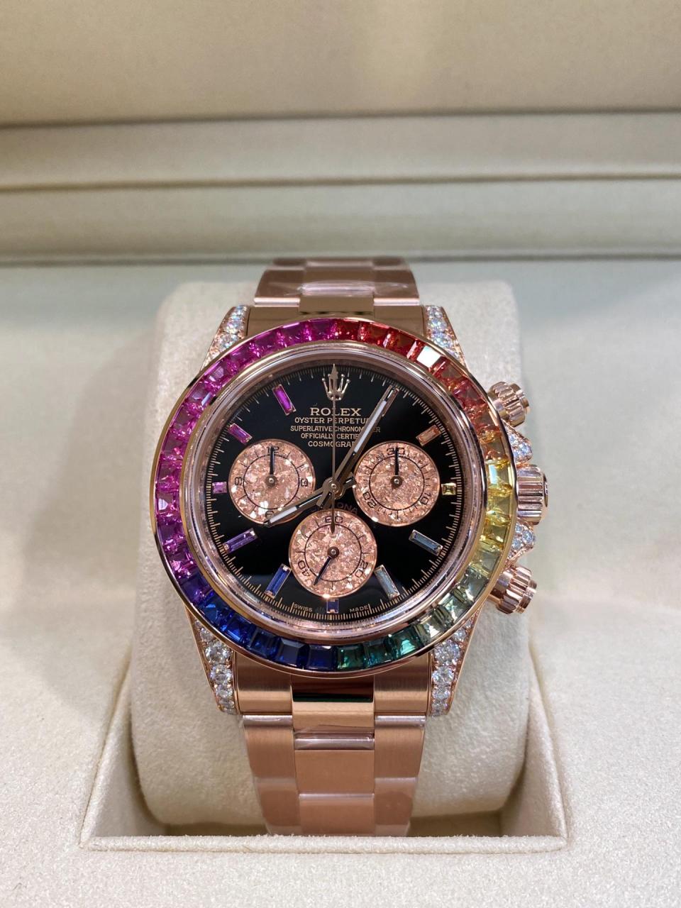劳力士彩虹迪,这配色也太好看了吧!