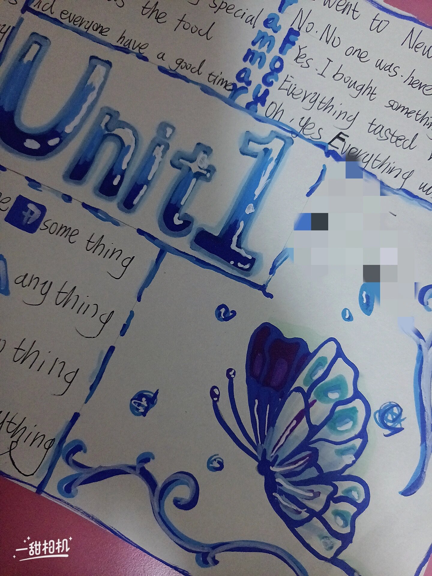 手抄报 -蝴蝶-蓝色系